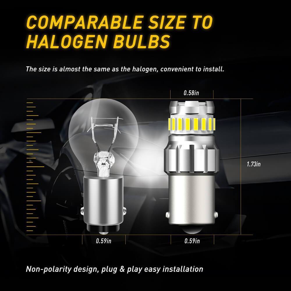 1156 BA15S LED Bulb Reverse Light - Instant Start, No Delay, 6000K White LED Backup Light Replacement for Cars, Trucks, SUVs - Perfect for Tail Brake Lights & Reverse Safety Lighting