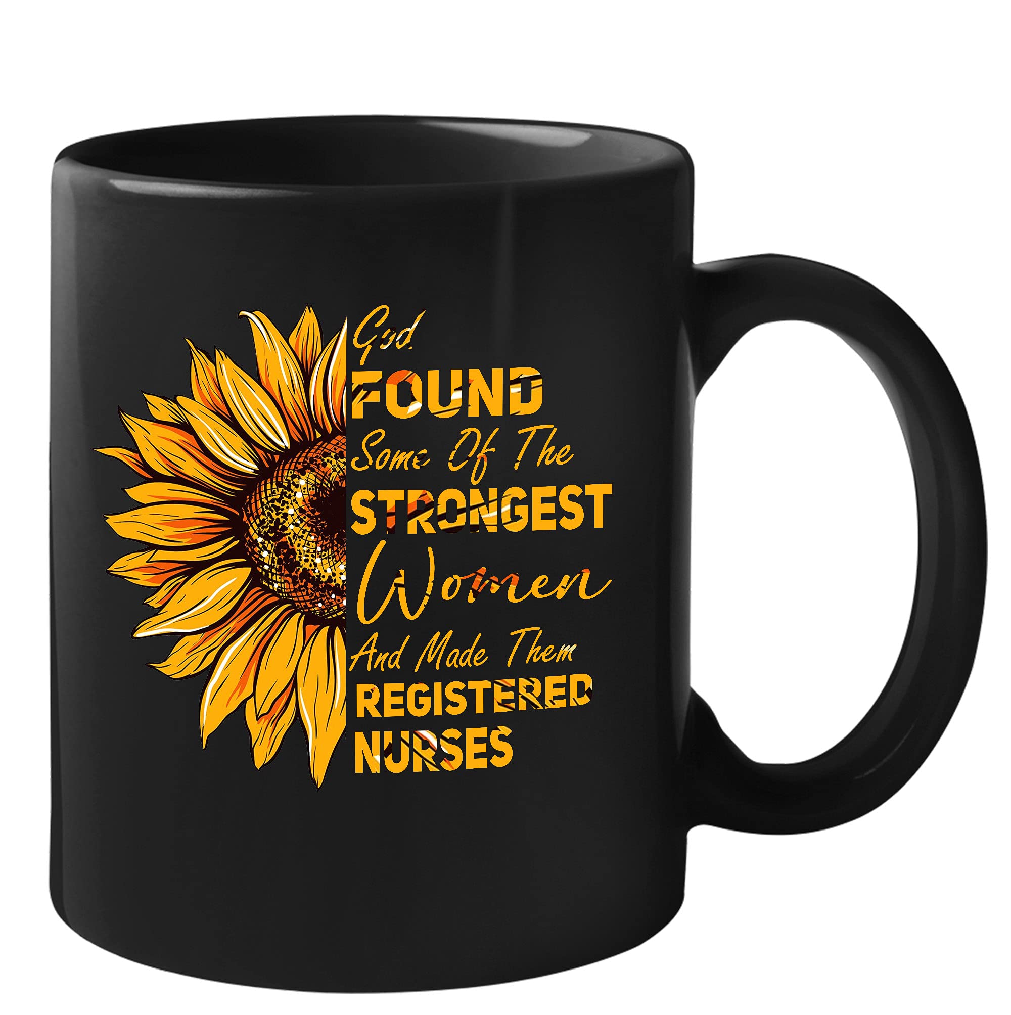 Registered Nurse RN Coffee Mug - Inspirational Gift for Strong Nurses - Sunflower Design - Perfect for Birthday, Christmas & Graduation - Great for Work, Home & Hospital Use