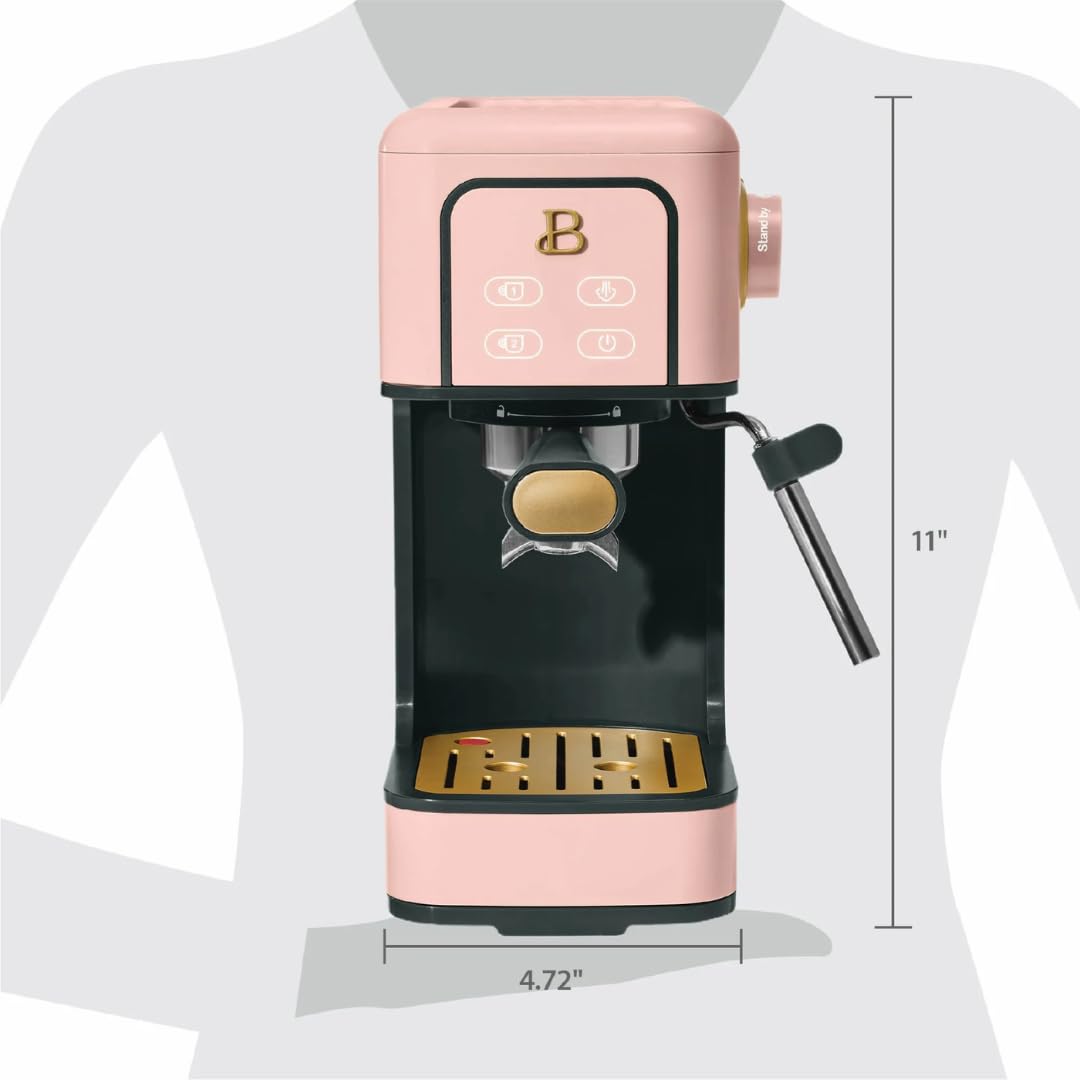 Premium 20-Bar Pressure Espresso Machine - Compact Slim Design, Rapid Heating, Built-in Milk Frother for Latte & Cappuccino | High Performance Home Coffee Maker (Rose Gold) | Perfect for Kitchen Countertops, Office Breakrooms & Coffee Enthusiasts