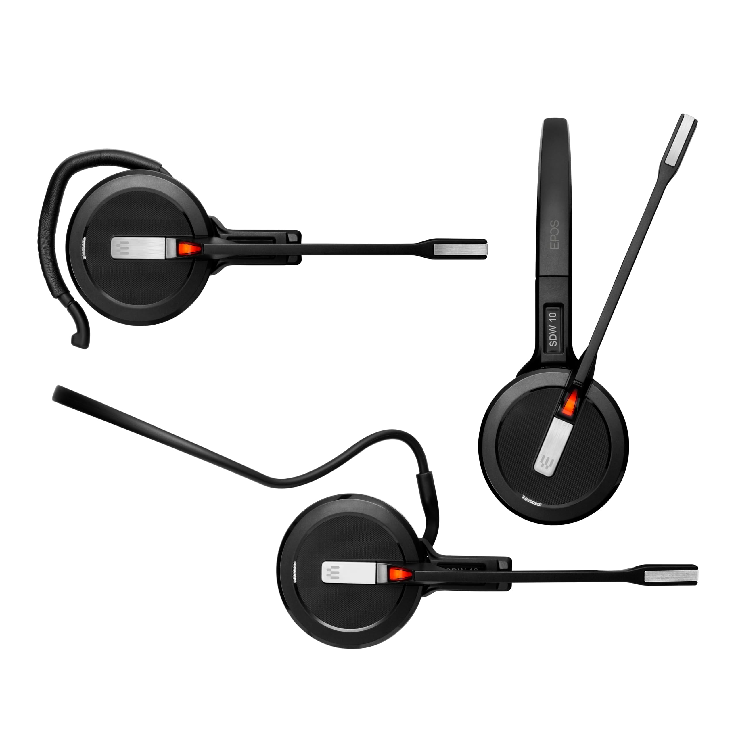 Sennheiser SDW 5016 Wireless DECT Headset - Noise Cancelling Dual Mic for Desk Phone, Softphone, PC & Mobile - Black (3 Inch) - Perfect for Office, Call Centers & Remote Work