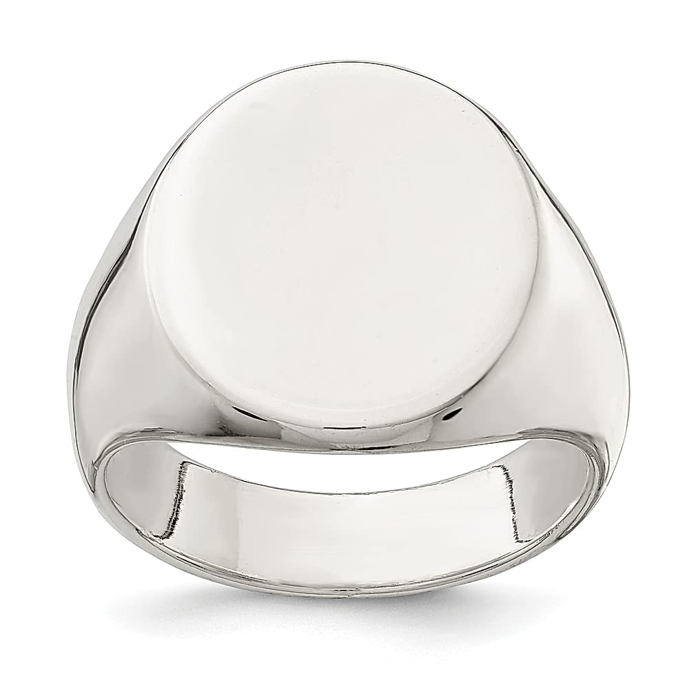 925 Sterling Silver 19x16mm Signet Ring for Men - Classic Closed Back Band, Fine Jewelry Gift for Dad, Husband & Him - Perfect for Weddings, Anniversaries & Formal Occasions