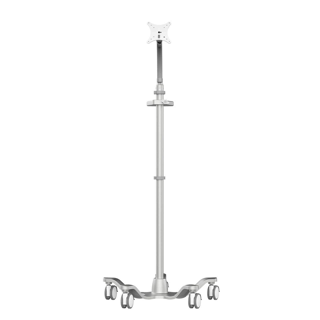 AgileGo Rolling VESA Universal Mount Mobile Tablet Cart - Commercial Grade Adjustable Gooseneck Stand for iPad, Surface Pro, Monitor (RVU101) | Perfect for Retail, Classroom, Hospital & Office Use