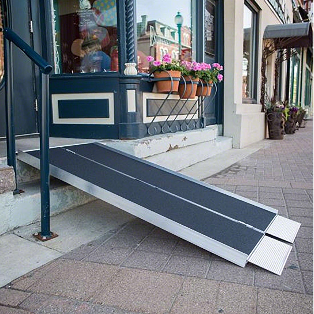 EZ Access Suitcase® Singlefold AS Portable Wheelchair Ramp - Lightweight Aluminum Folding Ramp for Home, Vehicles & Mobility Access - Black (Ideal for Wheelchairs, Scooters & Walkers)
