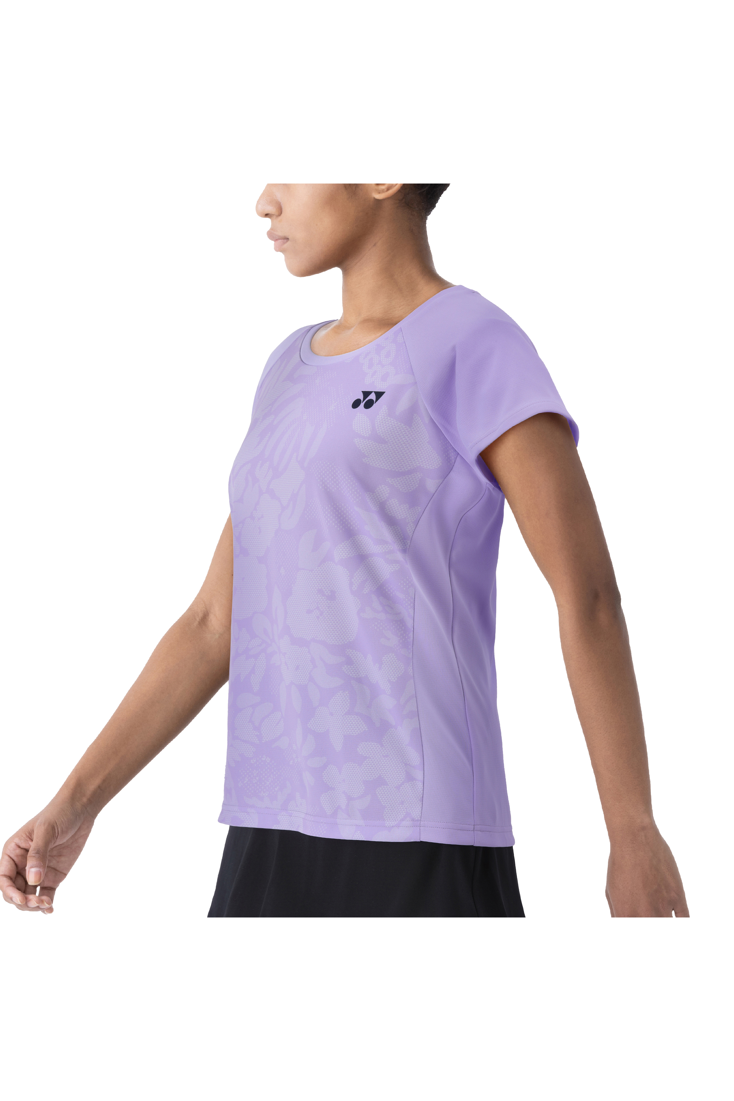 Yonex Marin/Intanon Women's Crew Neck T-Shirt - Breathable Cotton Athletic Top for Badminton & Tennis [Mist Purple] - Perfect for Training, Matches & Casual Wear