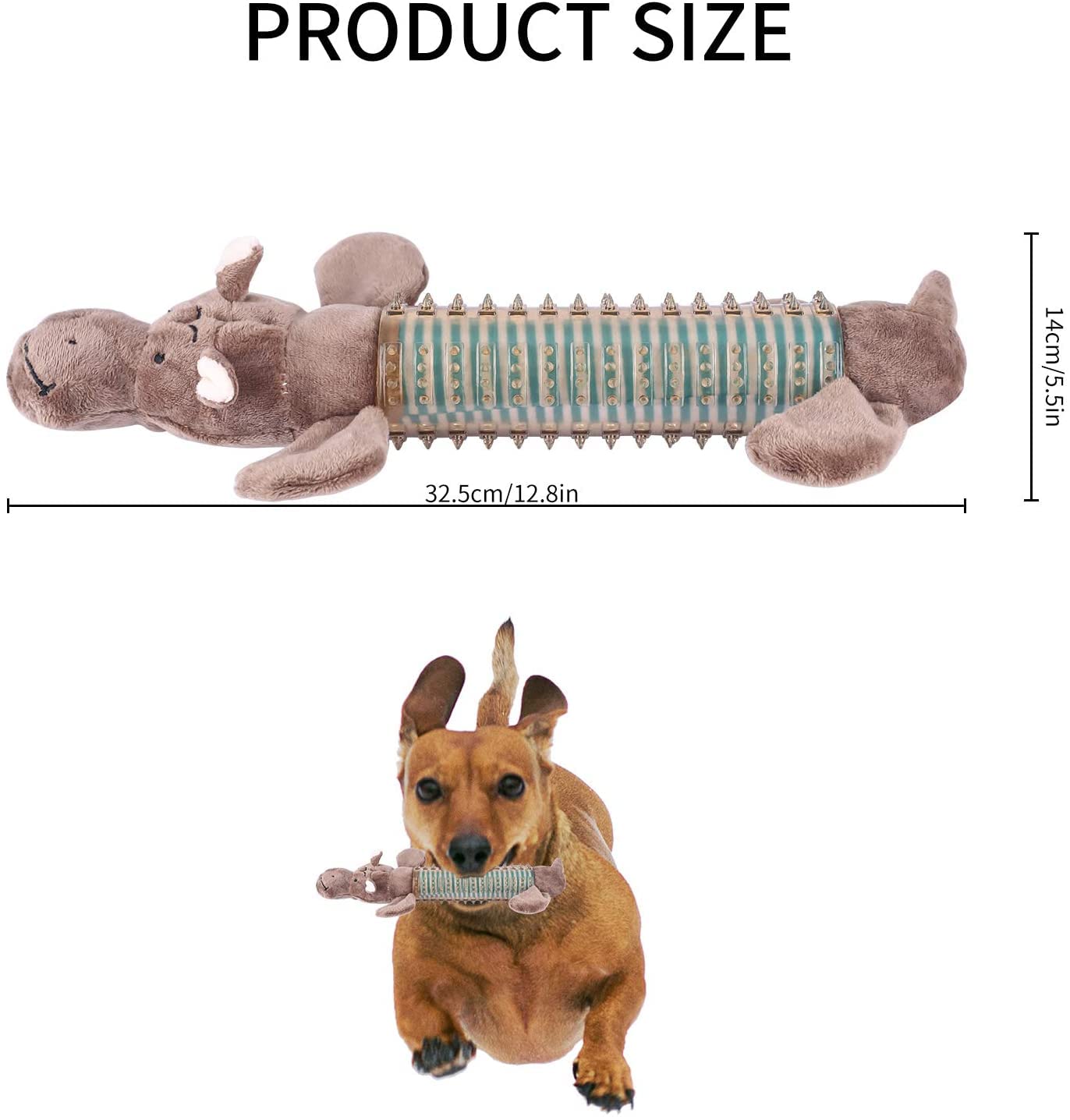 **3 Pack Plush Squeaky Dog Chew Toys – Indestructible & Durable Puppy Chew Toys for Small & Medium Dogs – Natural Material Dental Care Dog Toothbrush Toys (Brown) – Perfect for Teething, Playtime & Dental Health**