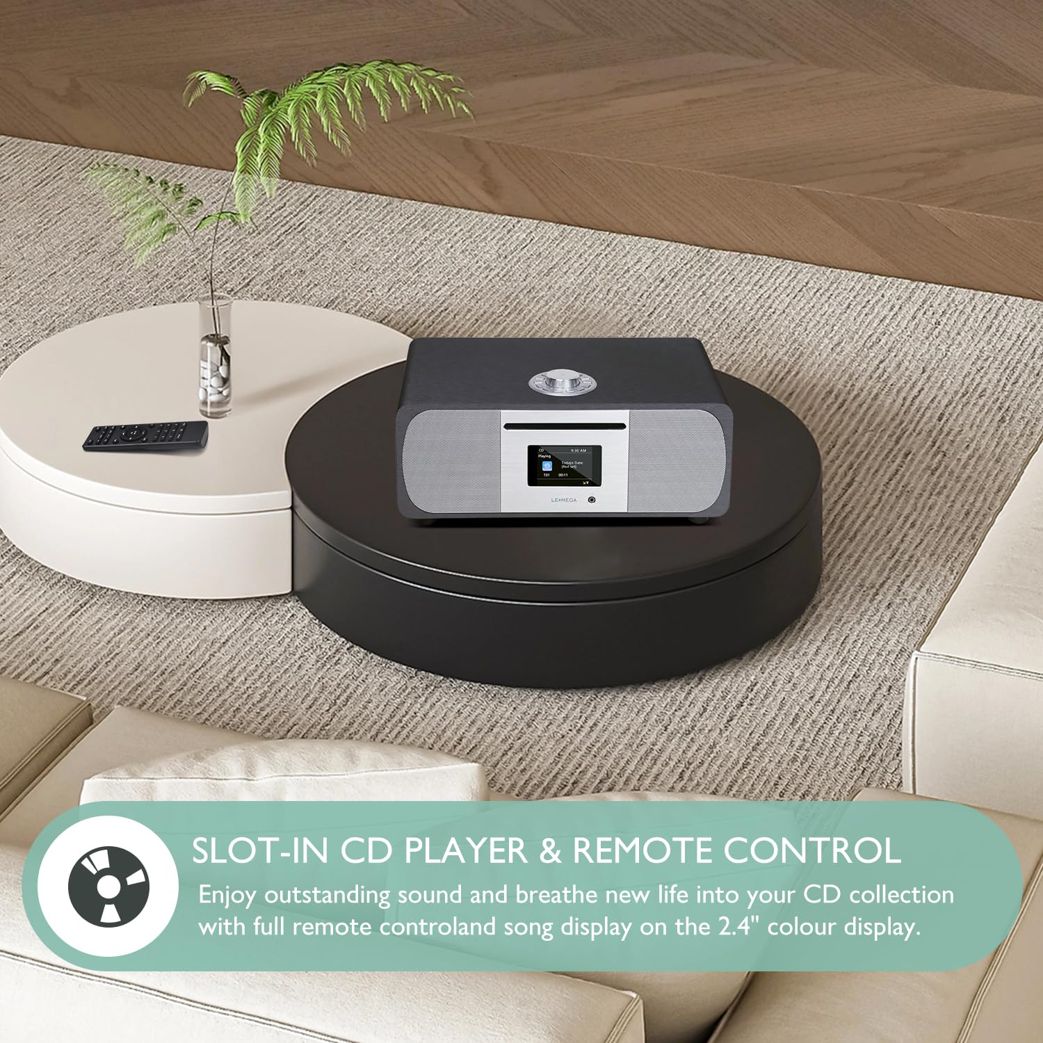 LEMEGA M5P DAB+ Digital Radio with CD Player | WiFi Internet Radio, Bluetooth Speaker, Spotify Connect | 35W Hi-Fi Stereo Sound System | USB Playback, Dual Alarm Clock with Remote | Perfect for Home, Office and Kitchen Use (Anthracite)