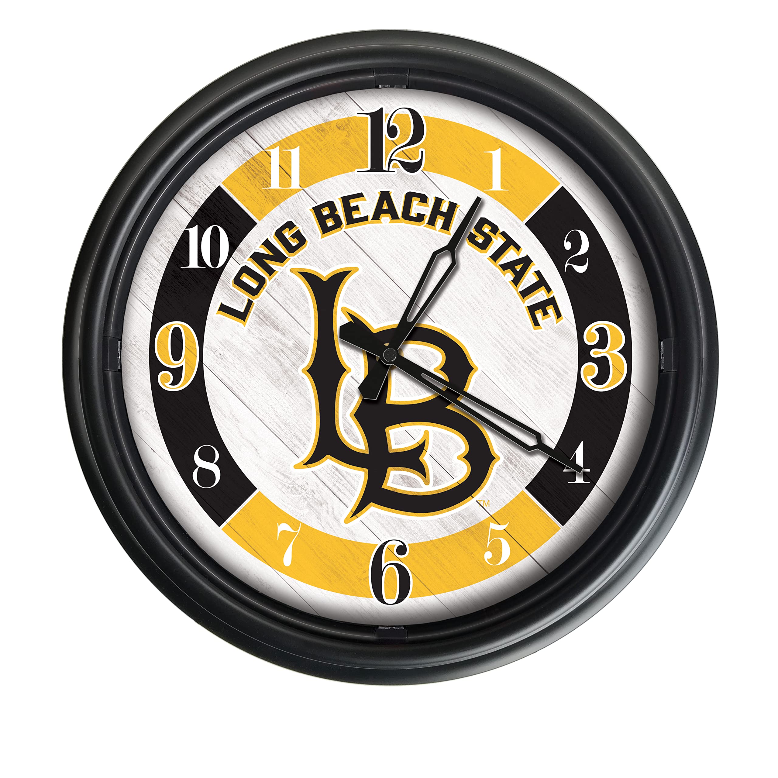 Holland Bar Stool Co. Long Beach State University Themed Indoor Outdoor LED Wall Clock - Perfect for Dorm, Game Room, Office & Patio Decor