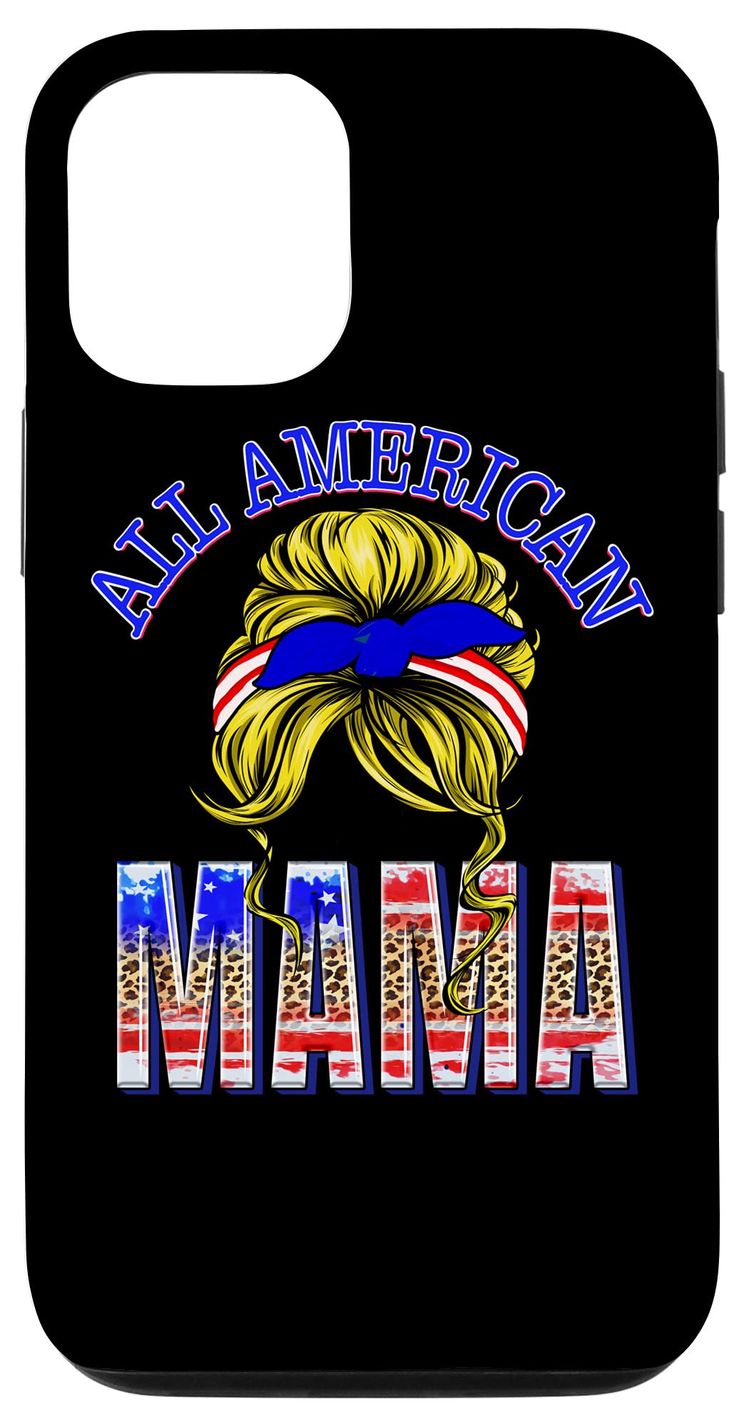 iPhone 12/12 Pro Patriotic American Flag Phone Case for Women - 4th of July Independence Day Accessory - Perfect for Summer BBQs, Beach Days & Messy Bun Mom Style