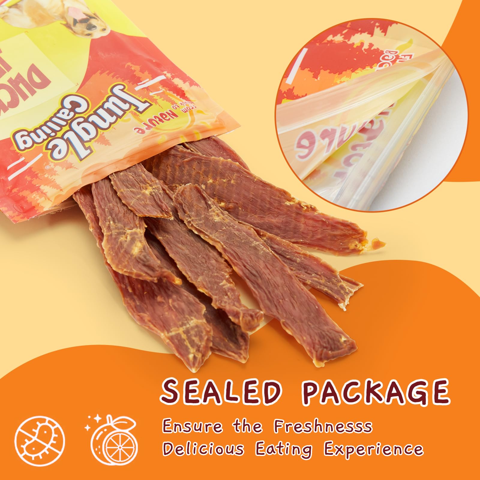 Premium Duck Jerky Dog Treats - Slow Roasted, Grain-Free Chewy Snacks for Medium & Large Dogs - 10.6 oz Pack - Perfect for Training, Rewards & Outdoor Adventures