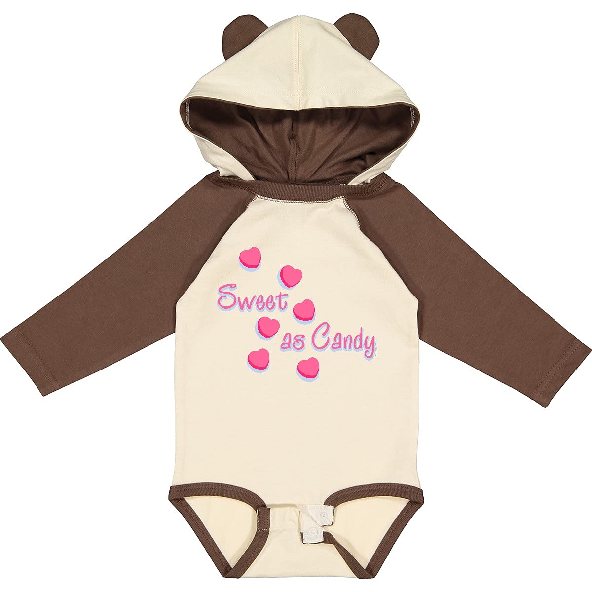 Inktastic Sweet As Candy Valentine Long Sleeve Baby Creeper - Soft & Adorable Outfit for Valentine's Day, Family Photos & Special Occasions