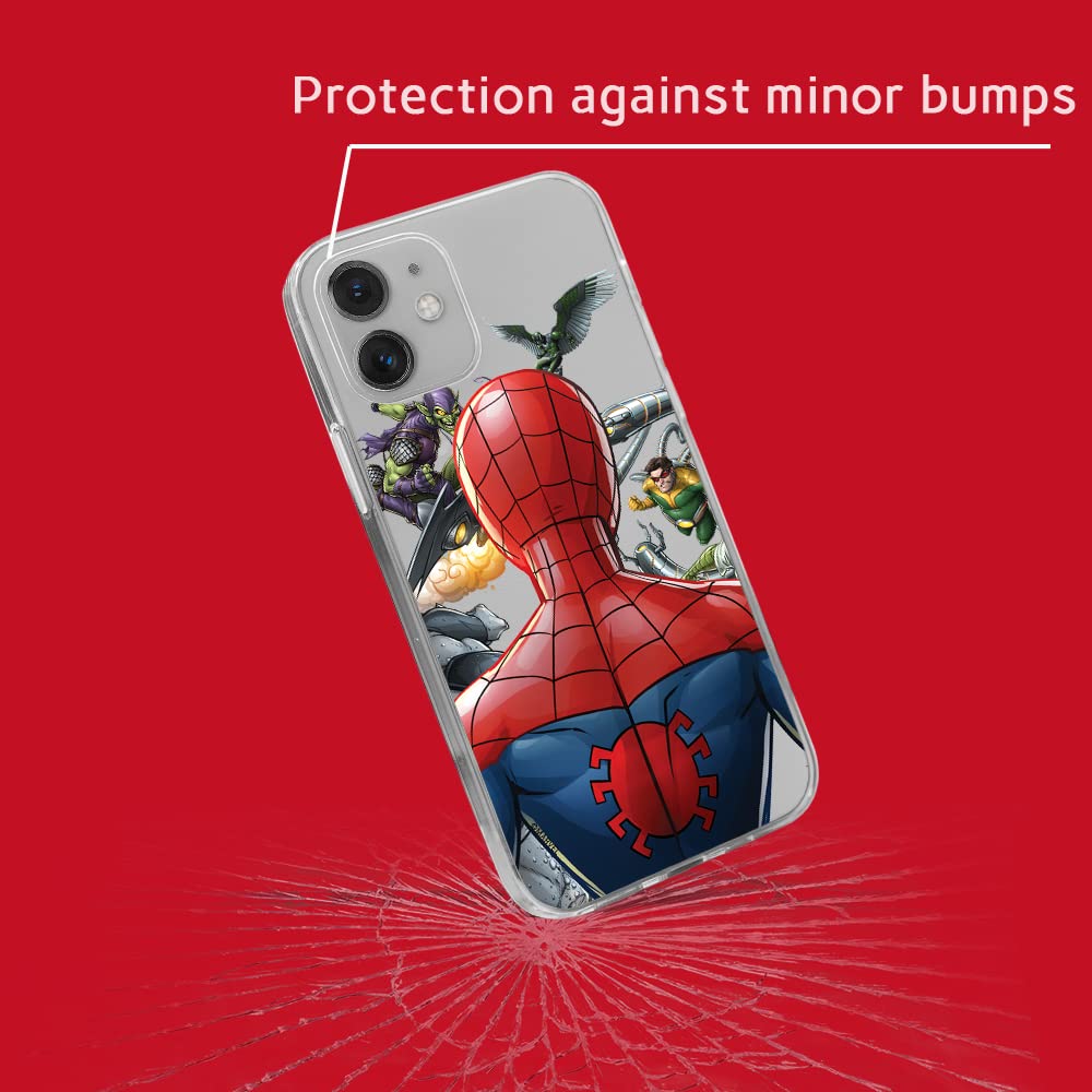 Official Marvel Spider-Man iPhone 12 Mini Case - Licensed Transparent Slim Fit Phone Cover with Premium Protection | Perfect for Everyday Use, Superhero Fans & Marvel Collectors