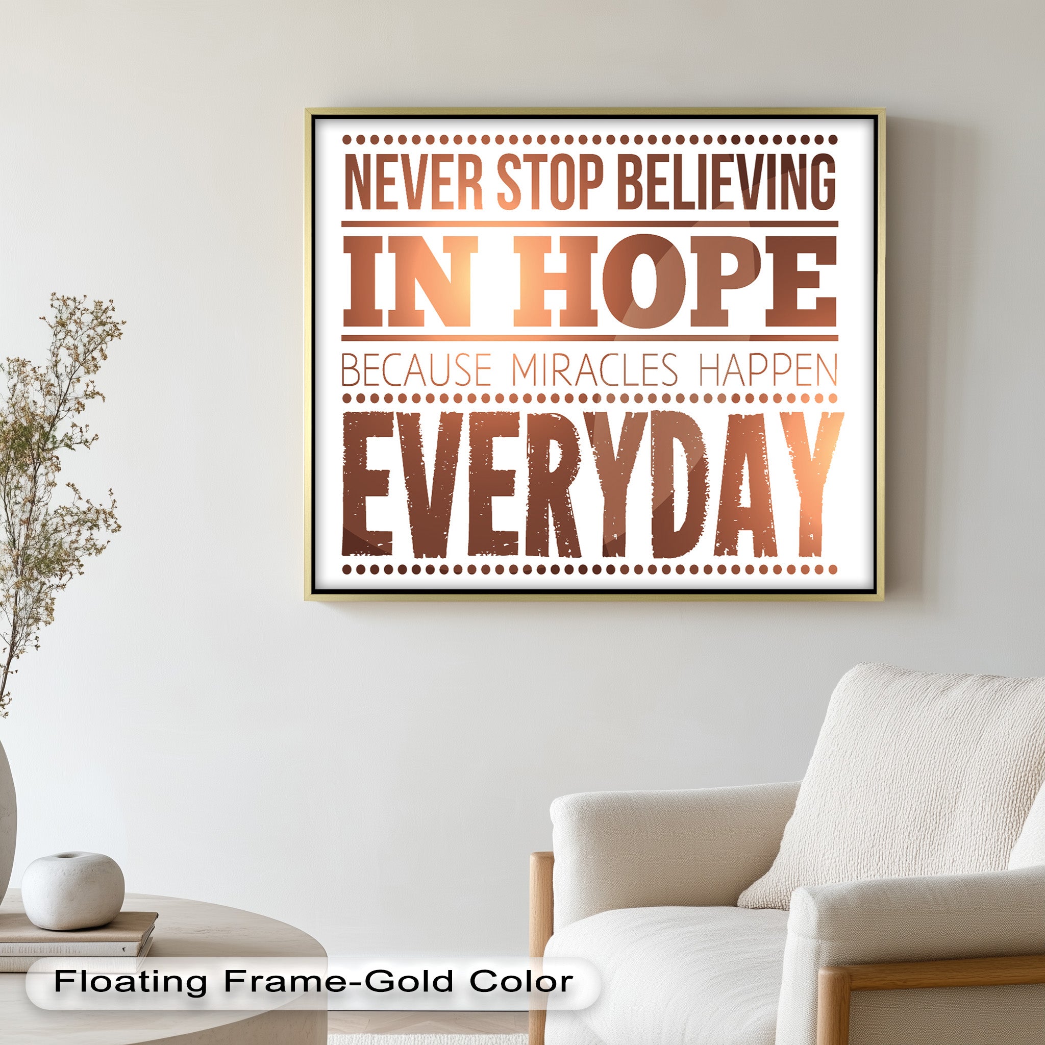 Inspiring 'Believe in Hope' Motivational Oil Painting - Uplifting Wall Art for Home, Office & Meditation Space