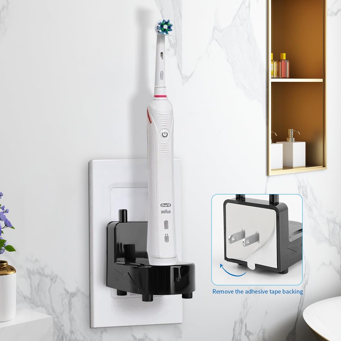 Oral-B Braun Electric Toothbrush Wall Charger - Compatible with Most Oral-B/Braun Models - Fast Charging Toothbrush Base - Black - Perfect for Bathroom, Travel & Home Use