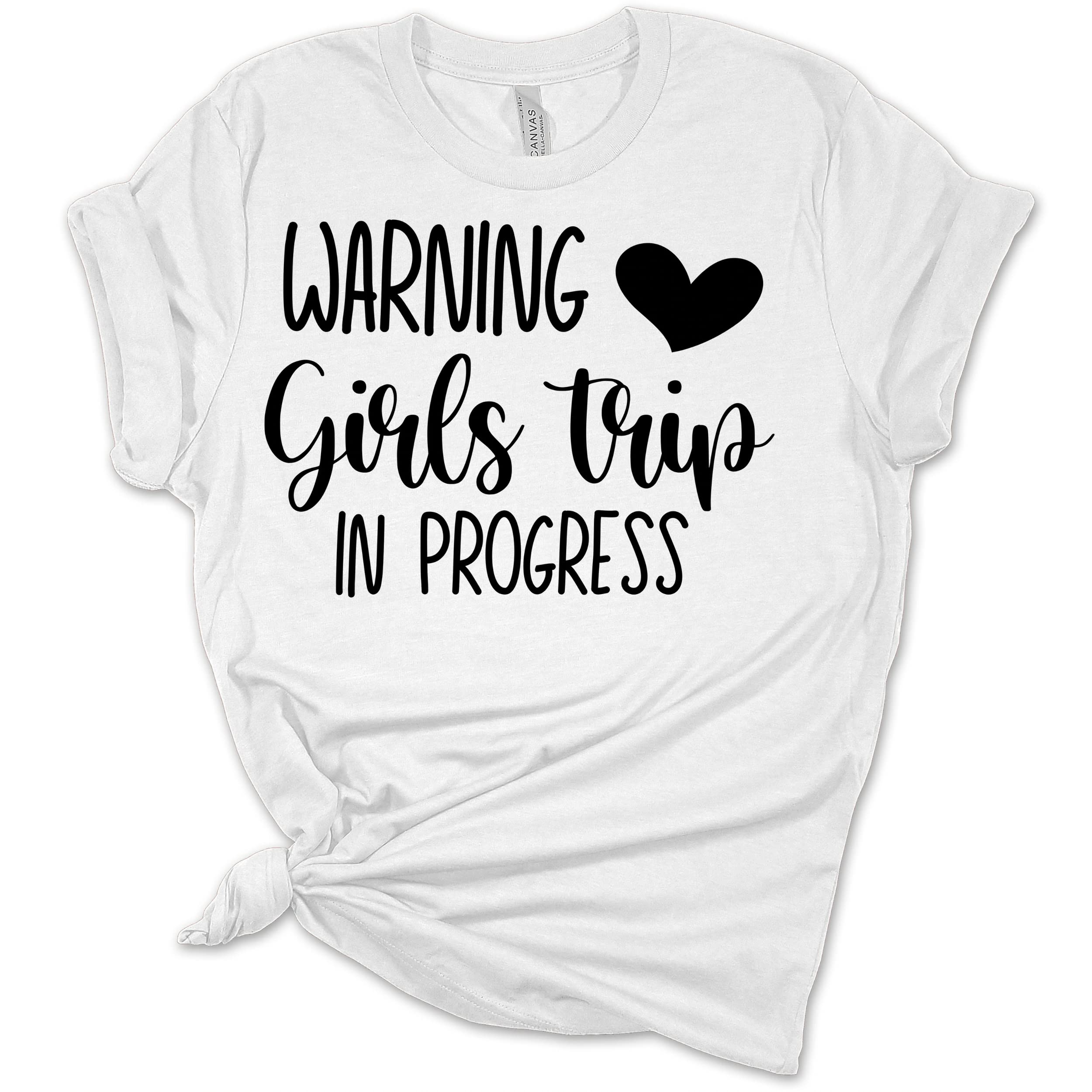 Women's Warning Girls Trip Shirt - Funny Graphic Tee for Best Friends Vacation - Perfect Bachelorette Party & Girls Getaway Gift - Ideal for Beach Trips, Birthday Celebrations & Girls Night Out