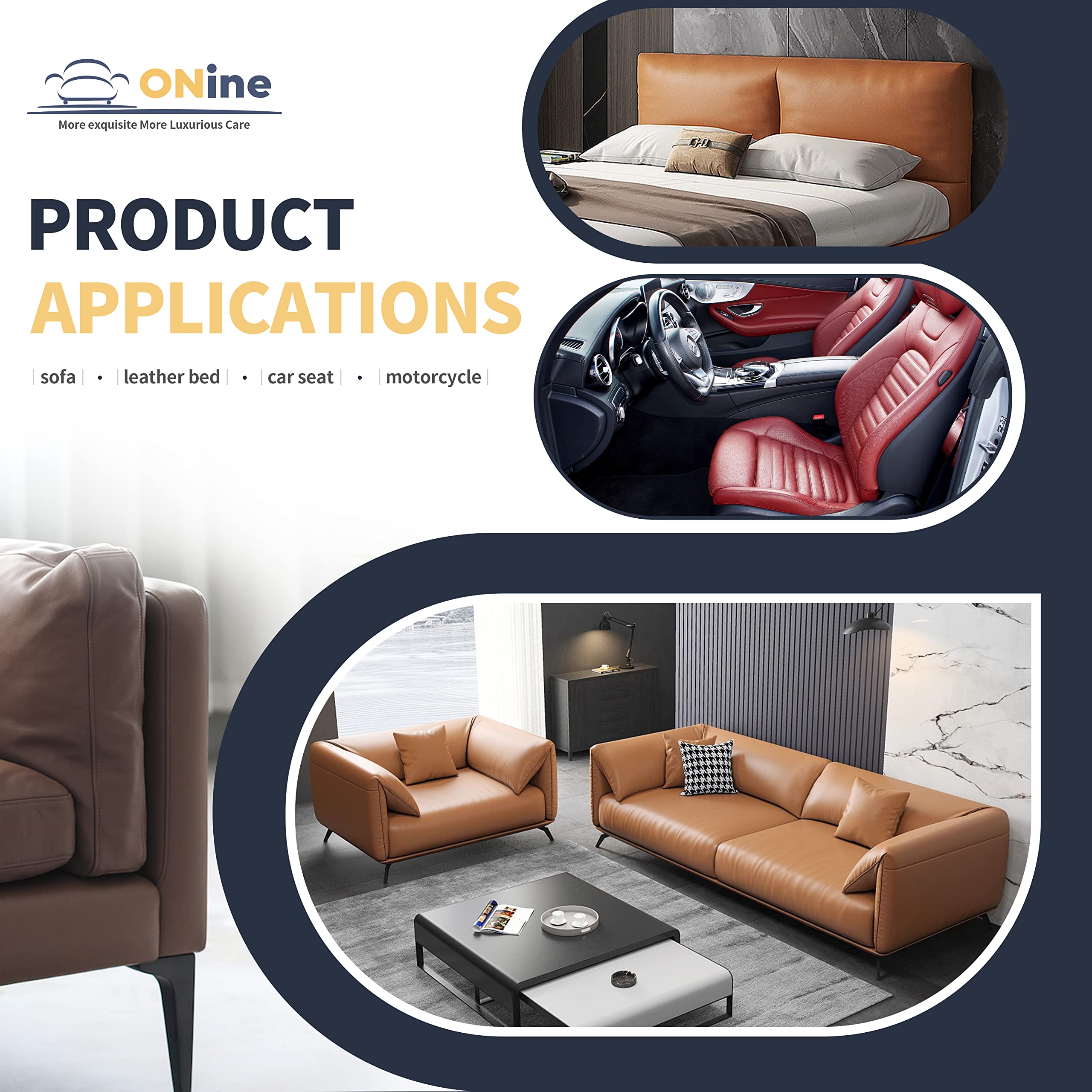 ONine Leather & Vinyl Repair Tape Kit - 12 x 48 Inch Dark Brown Furniture Patch for Sofas, Couches, Car Seats | Durable Repair Solution for Home & Auto Upholstery