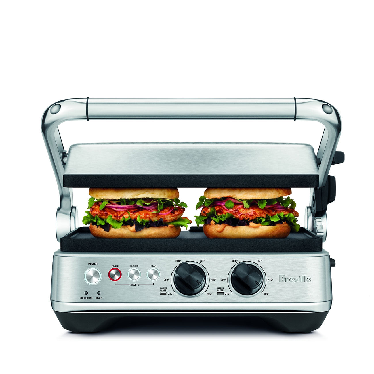 Breville the Sear & Press™ Grill BGR700BSS1BCA1 - Stainless Steel Panini Press & Sandwich Maker for Home, Restaurant & Outdoor BBQ Use