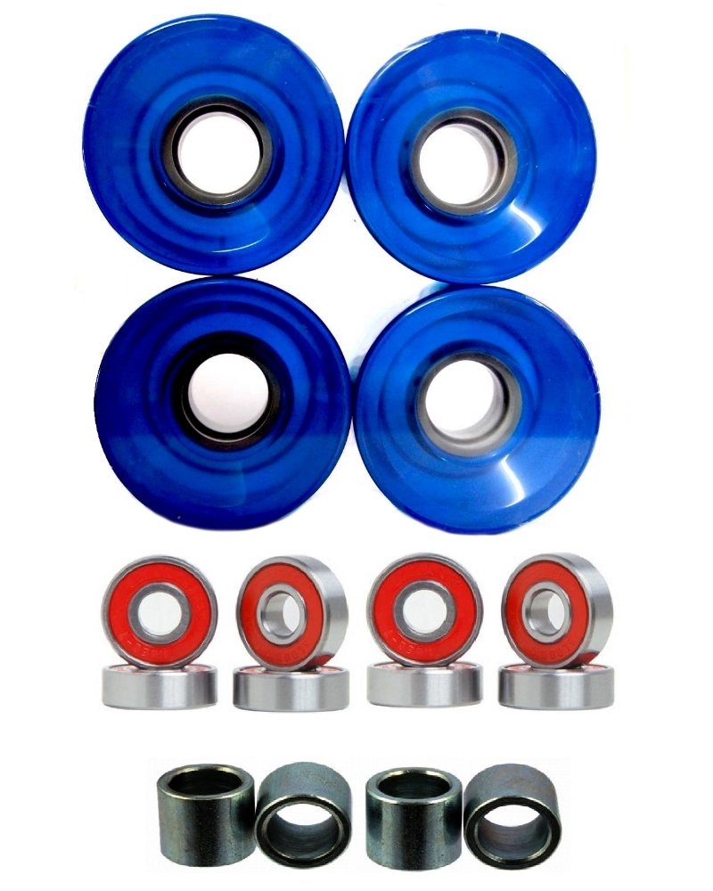Eskape 60mm Skateboard Wheels with High-Speed Bearings & Precision Spacers - Perfect for Street Skating, Cruising & Longboard Riding