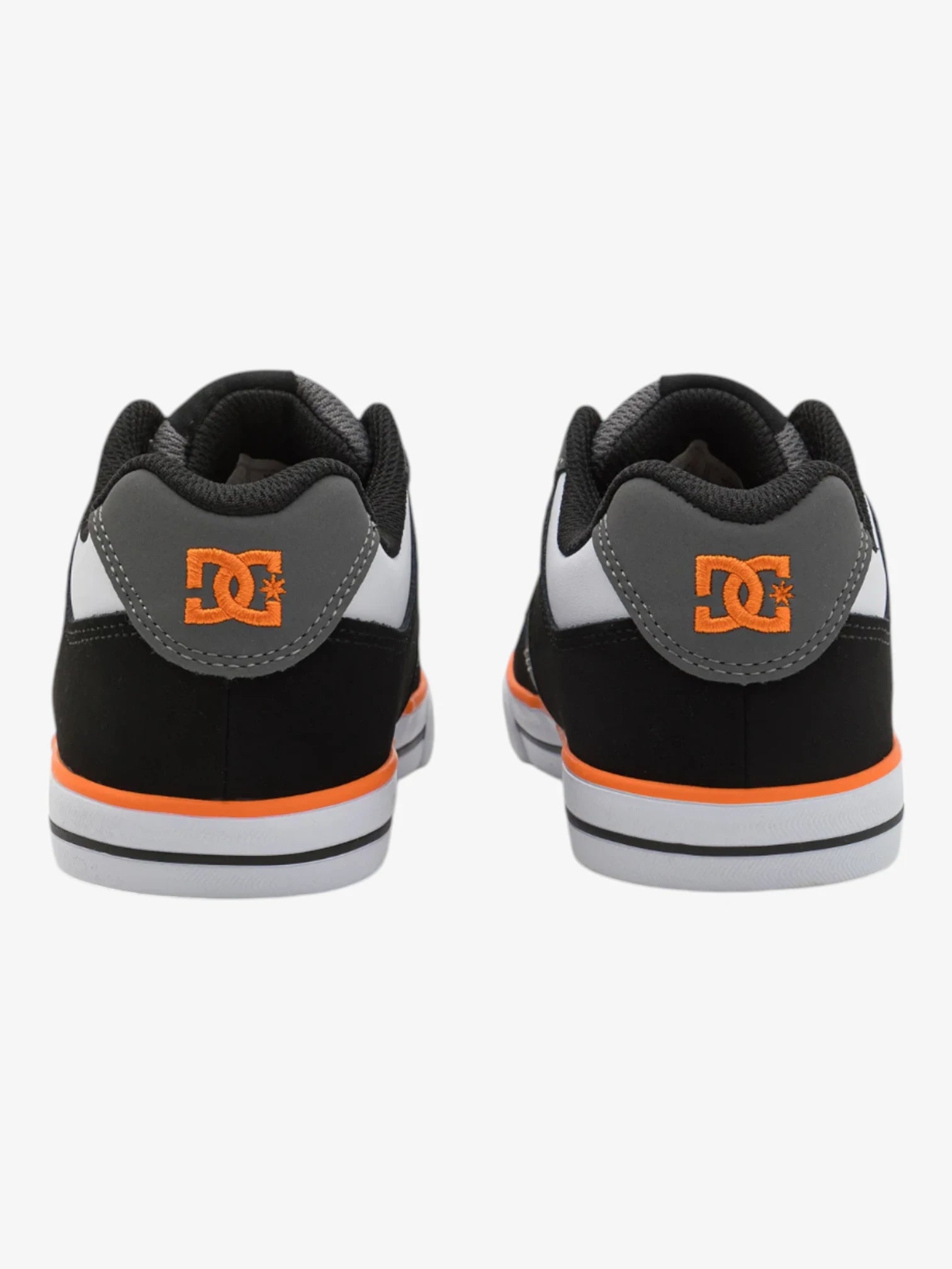 DC Kids Pure Elastic Sneakers - Black, White & Orange | Comfortable & Durable for School, Play & Everyday Wear
