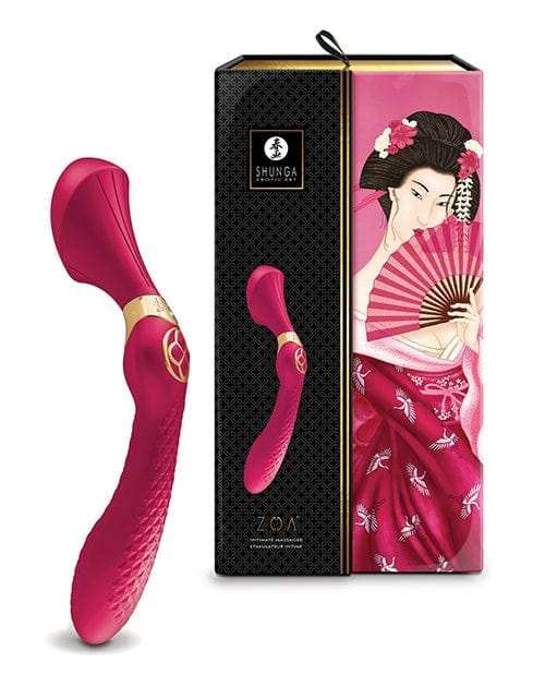 Premium Shunga Zoa Intimate Massager - Rechargeable Personal Massage Device for Women, Waterproof & Ultra Quiet, Raspberry Color - Perfect for Relaxation, Couples Play & Self-Care Moments