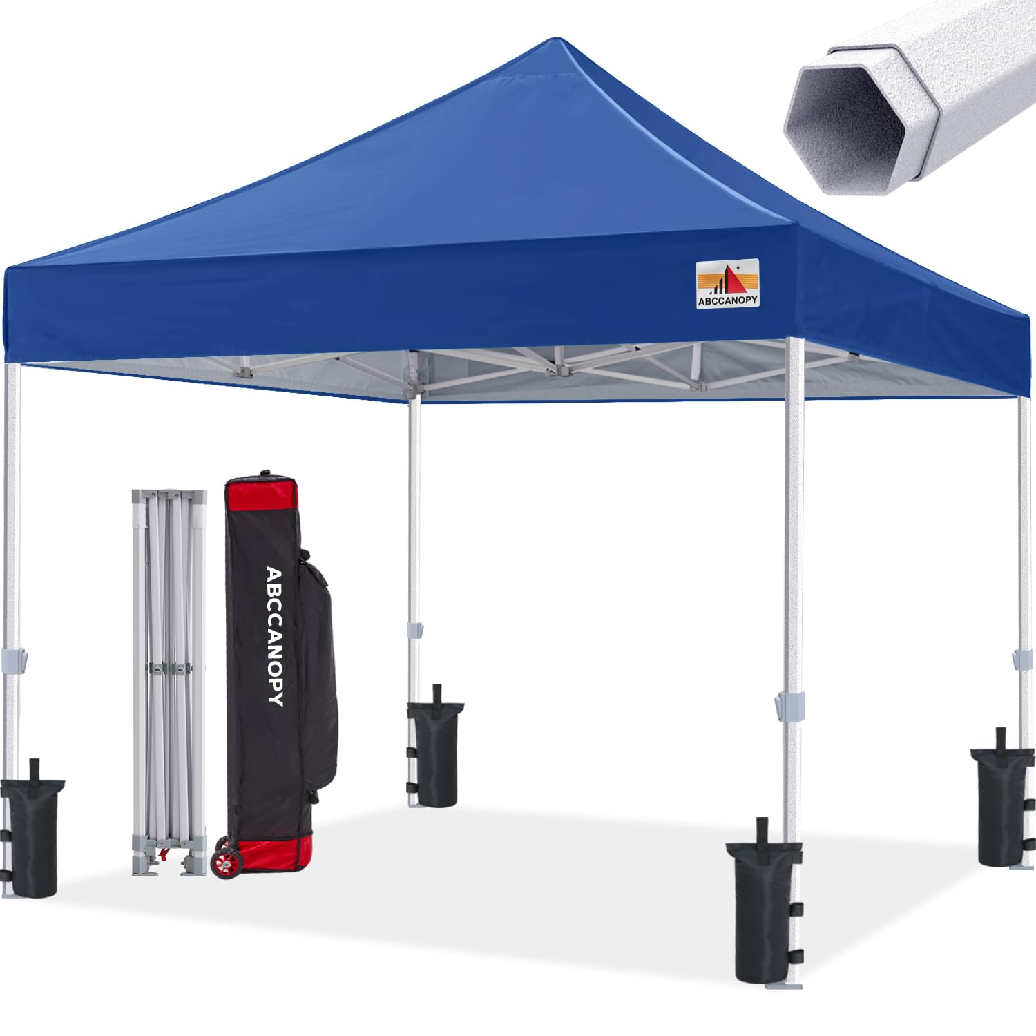 ABCCANOPY 10x10 Commercial Pop Up Canopy Tent - Heavy Duty Instant Shelter with UV Protection, Waterproof & Windproof (Navy Blue) - Perfect for Outdoor Events, Farmers Markets, Beach Parties & Camping