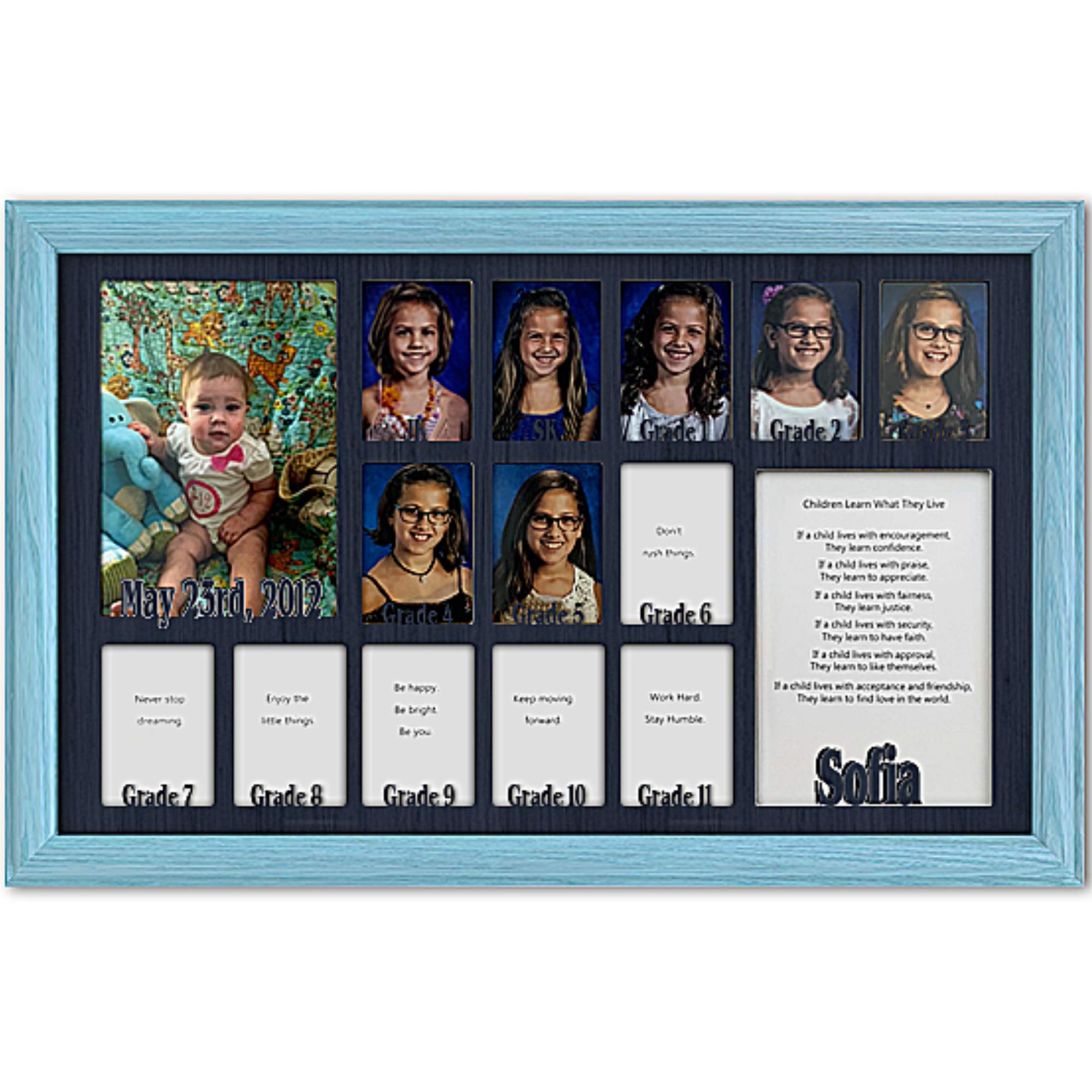 Personalized Northland School Years Photo Frame - Custom Name, Holds Twelve 2.5x3.5