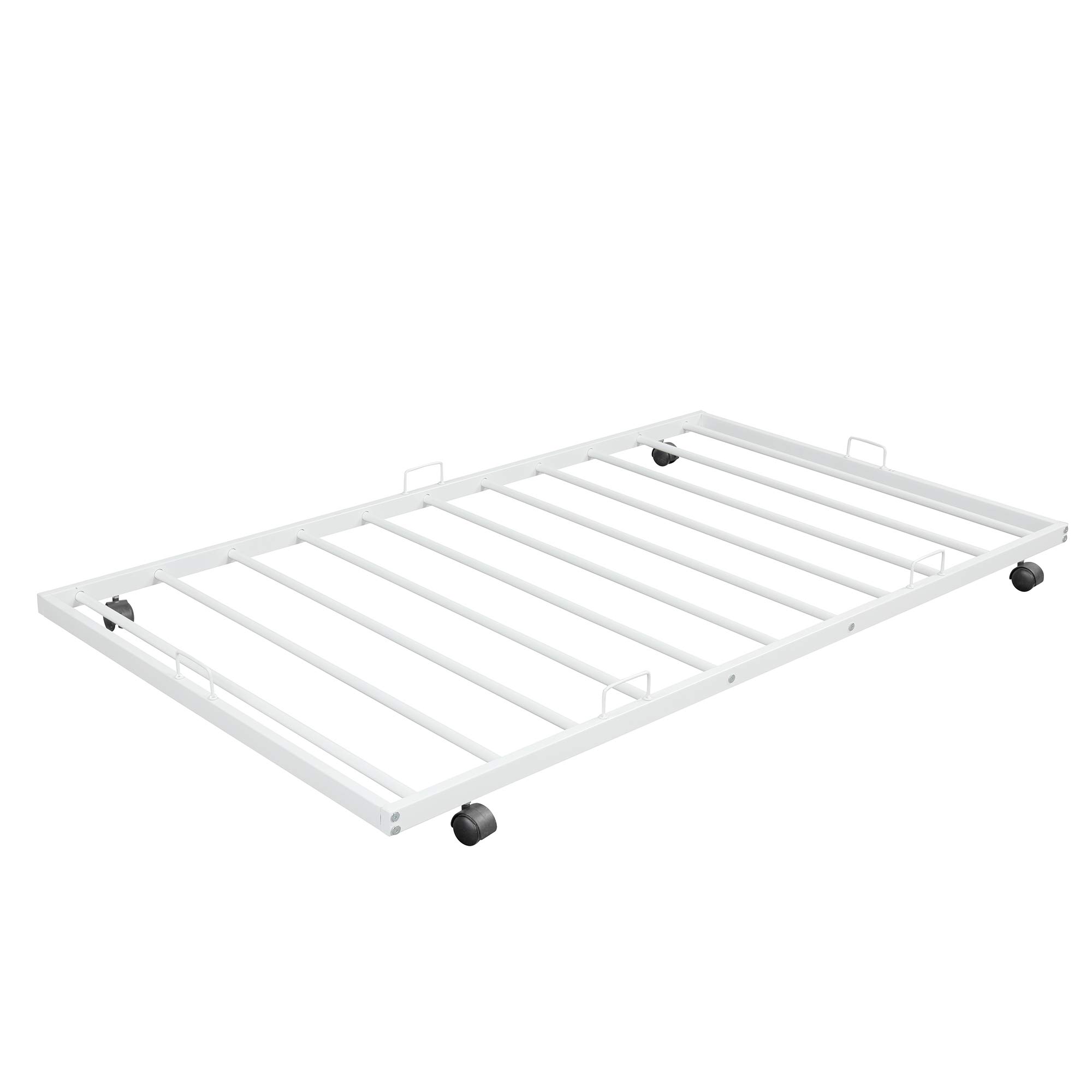 Metal Bunk Beds Twin Over Full Size with 2 Ladders & Trundle Bed - Sturdy Space-Saving Bunk Bed for Kids, Teens & Adults (White) | Perfect for Small Bedrooms, Guest Rooms & Vacation Homes