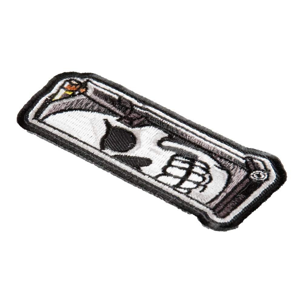 PatchStop Ammunition Clip Skull Iron On Embroidered Patches for Clothing, Jeans, Jackets & Bags - 1.5x3.5in Small DIY Sew On Decorative Gun Weapon Patch - Perfect for Bikers, Military Enthusiasts & Fashion DIY Projects