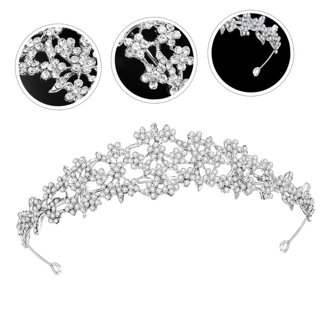 Beavorty Crystal Bridal Tiara Headpiece - Elegant Rhinestone Alloy Wedding Crown for Bride, Princess Hair Accessories | Perfect for Weddings, Prom, Pageants, and Special Occasions