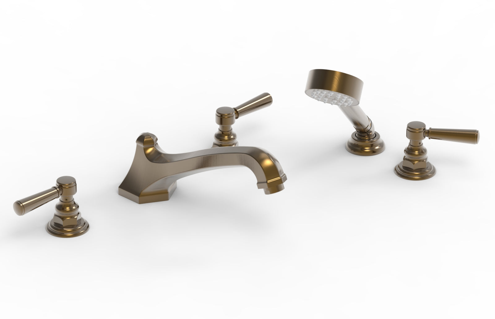 HEX TRADITIONAL Deck Mounted Bathtub Set with Hand Shower - 500 49 - Perfect for Modern Bathroom Renovations and Spa-Like Relaxation at Home