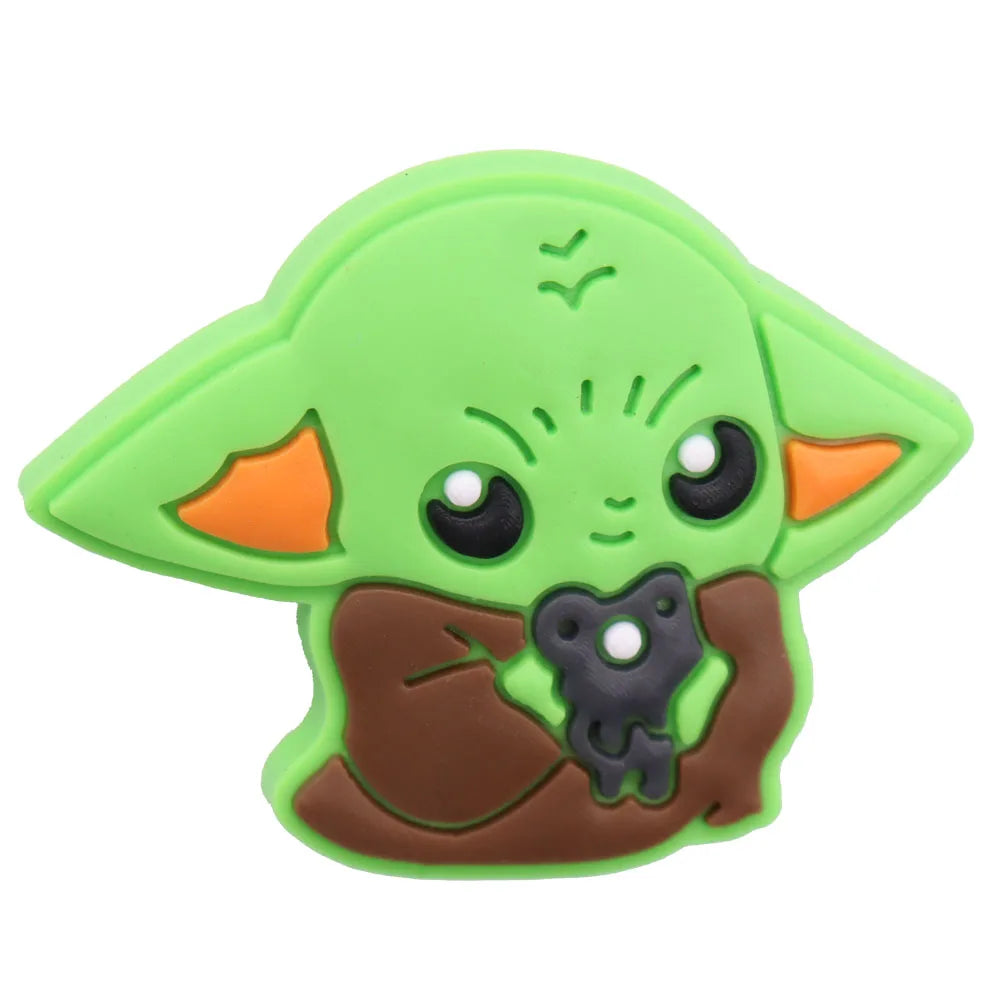 22Pcs Cute Baby Yoda Green Alien PVC Shoe Charms - Garden Sandal Accessories for Boys & Girls - Perfect for Parties, Gifts & DIY Decorations (Great for Cosplay, Themed Events & Star Wars Fans)
