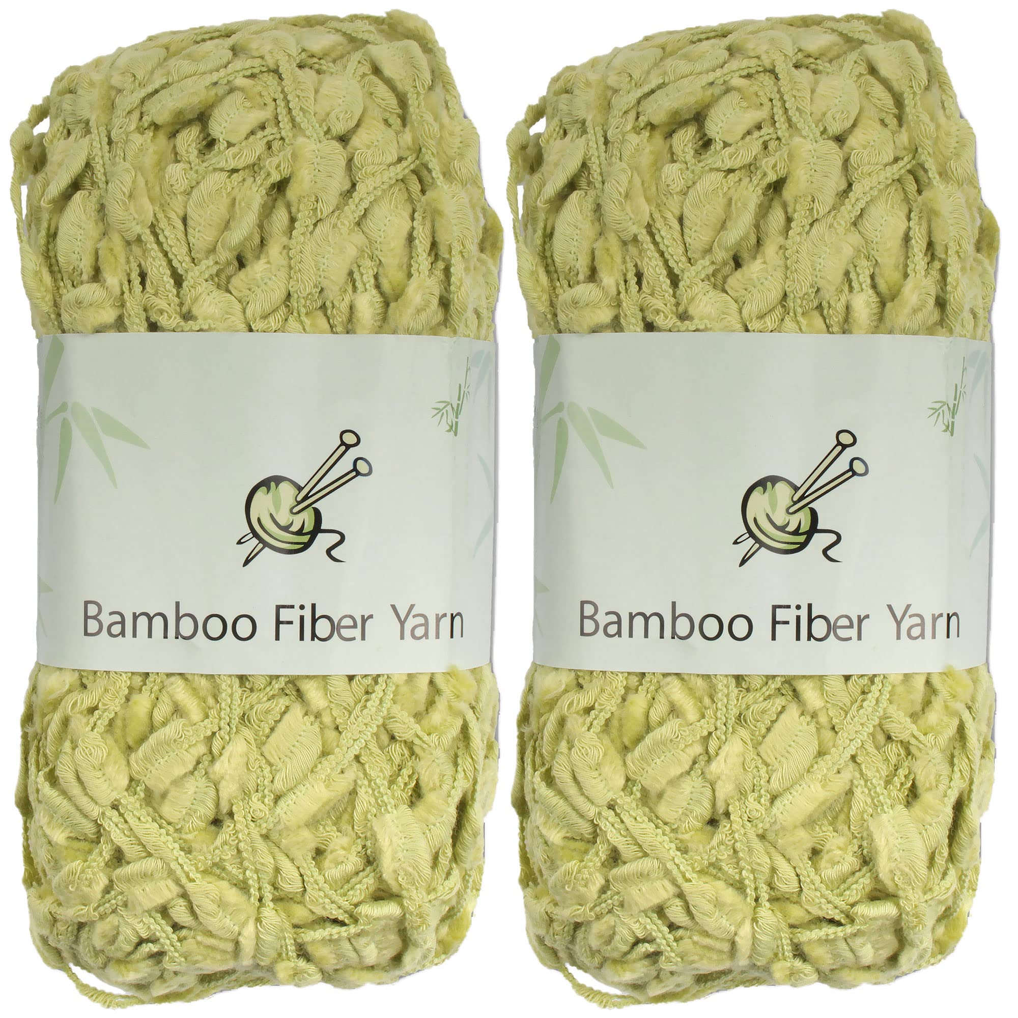 JubileeYarn Fun and Funky Chunky Bamboo Yarn - Lime Ice (2 Skeins) | Soft Eco-Friendly Knitting & Crochet Yarn for Scarves, Hats, and DIY Crafts