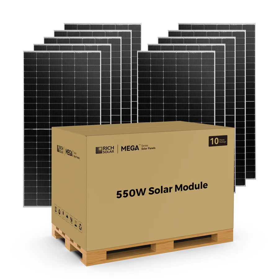 Rich Solar MEGA 550 | 550W Monocrystalline Solar Panel for RV, Boat & Off-Grid Power | High Efficiency Solar Energy Solution