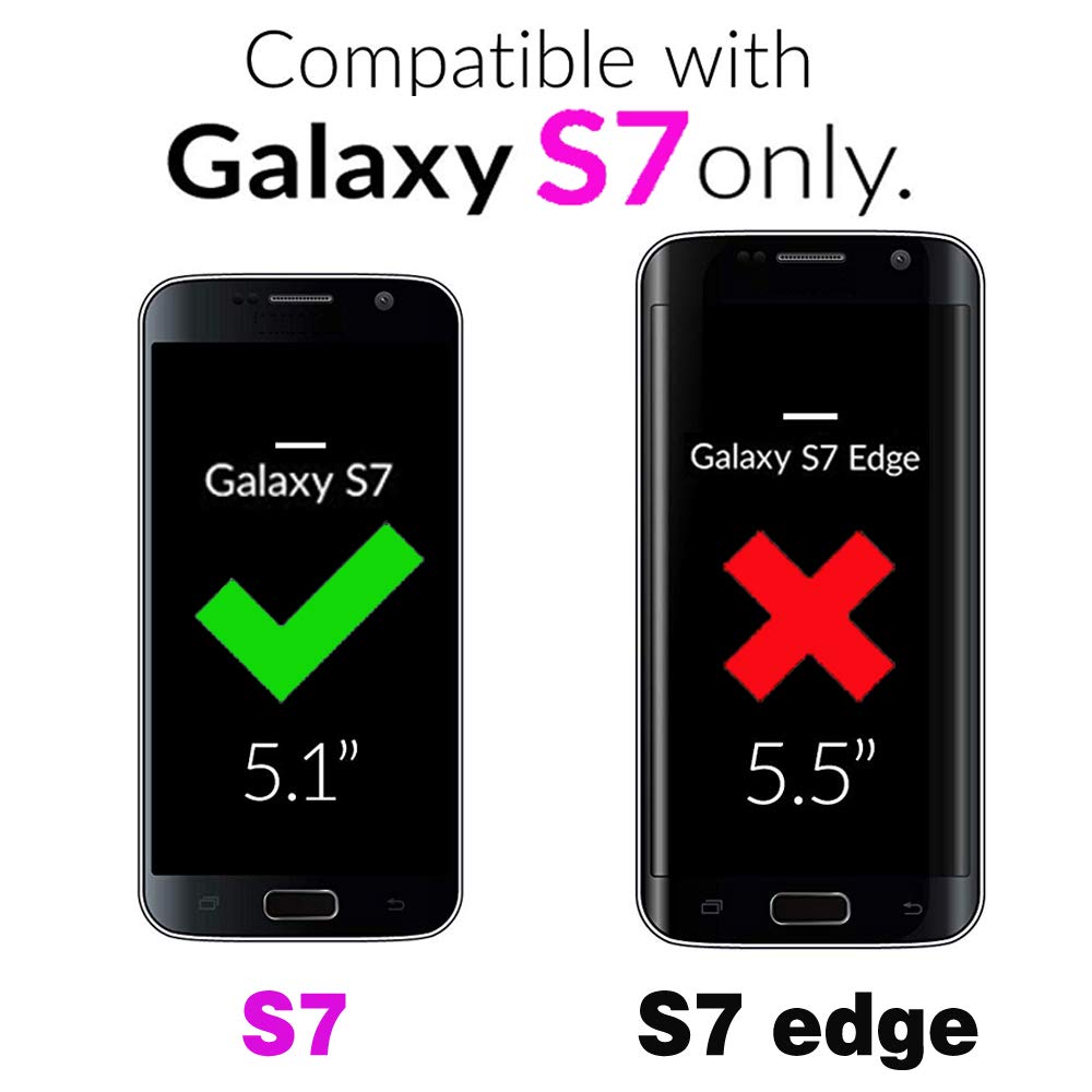 Premium Samsung Galaxy S7 Phone Case with Tempered Glass Screen Protector - Wallet Flip Leather Cover with Card Holder & Stand Function - Compatible with Galaxy S7/SM-G930V/G930A (Black) - Perfect for Daily Use, Travel & Business Meetings