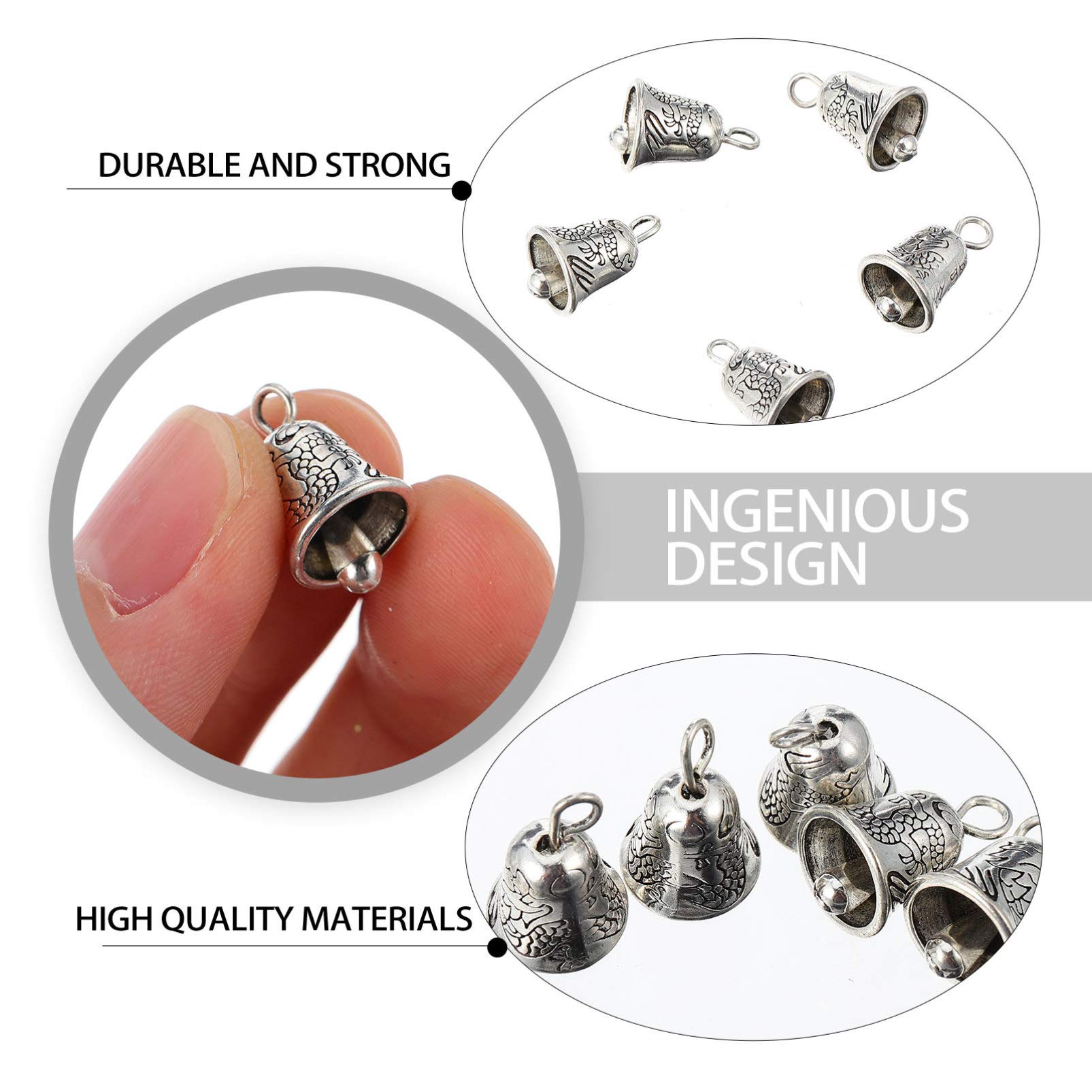 20pcs Silver Christmas Jingle Bell Charms for Jewelry Making, DIY Crafts, Xmas Tree Ornaments - Perfect for Holiday Decorations, Gift Wrapping & Party Favors