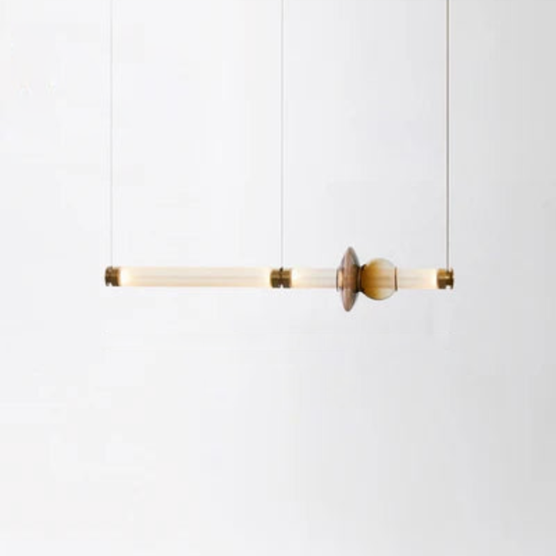 Stellar Orbit Linear LED Minimalist Pendant Light - Modern Dimmable Hanging Fixture for Kitchen Island, Dining Room & Bedroom Lighting