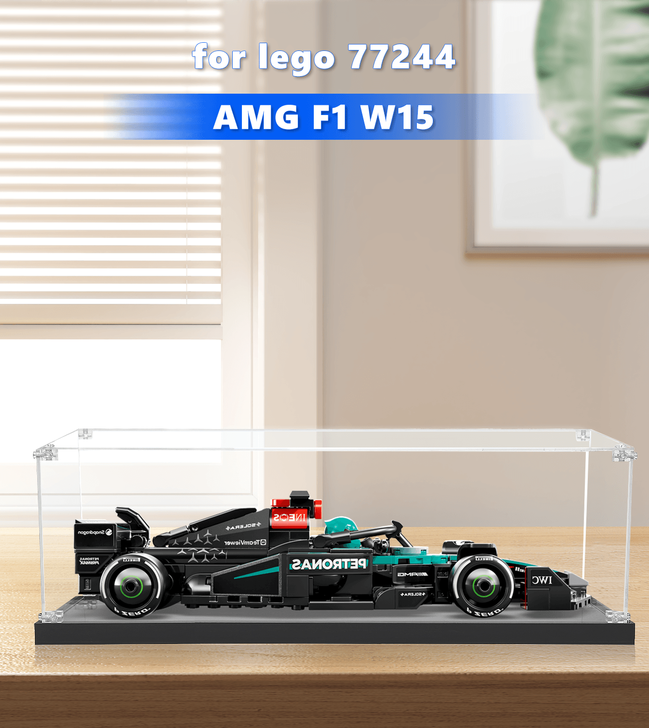 LEGO AMG F1 W15 Display Case (1:32 Scale) - Perfect for Showcasing Model 77244 - Ideal for Collectors, Home Decor & Office Display
