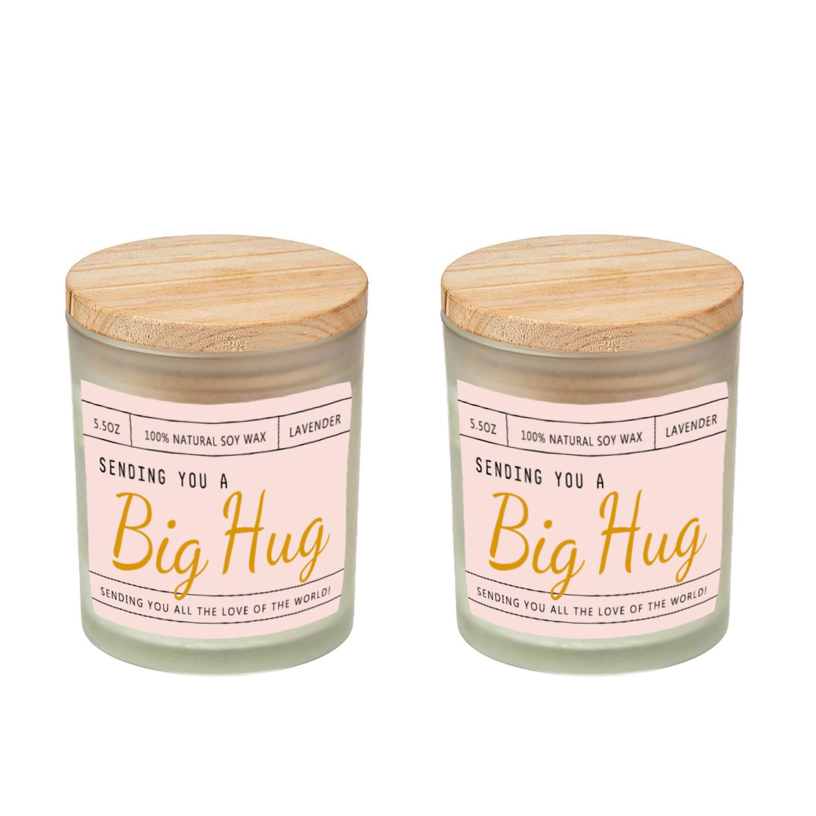 TEAMAS 2 Pack Lavender Scented Soy Wax Candles - Thinking of You Gifts for Women, Mothers Birthday, Get Well Soon Presents | Relaxing Aromatherapy for Home, Spa & Meditation