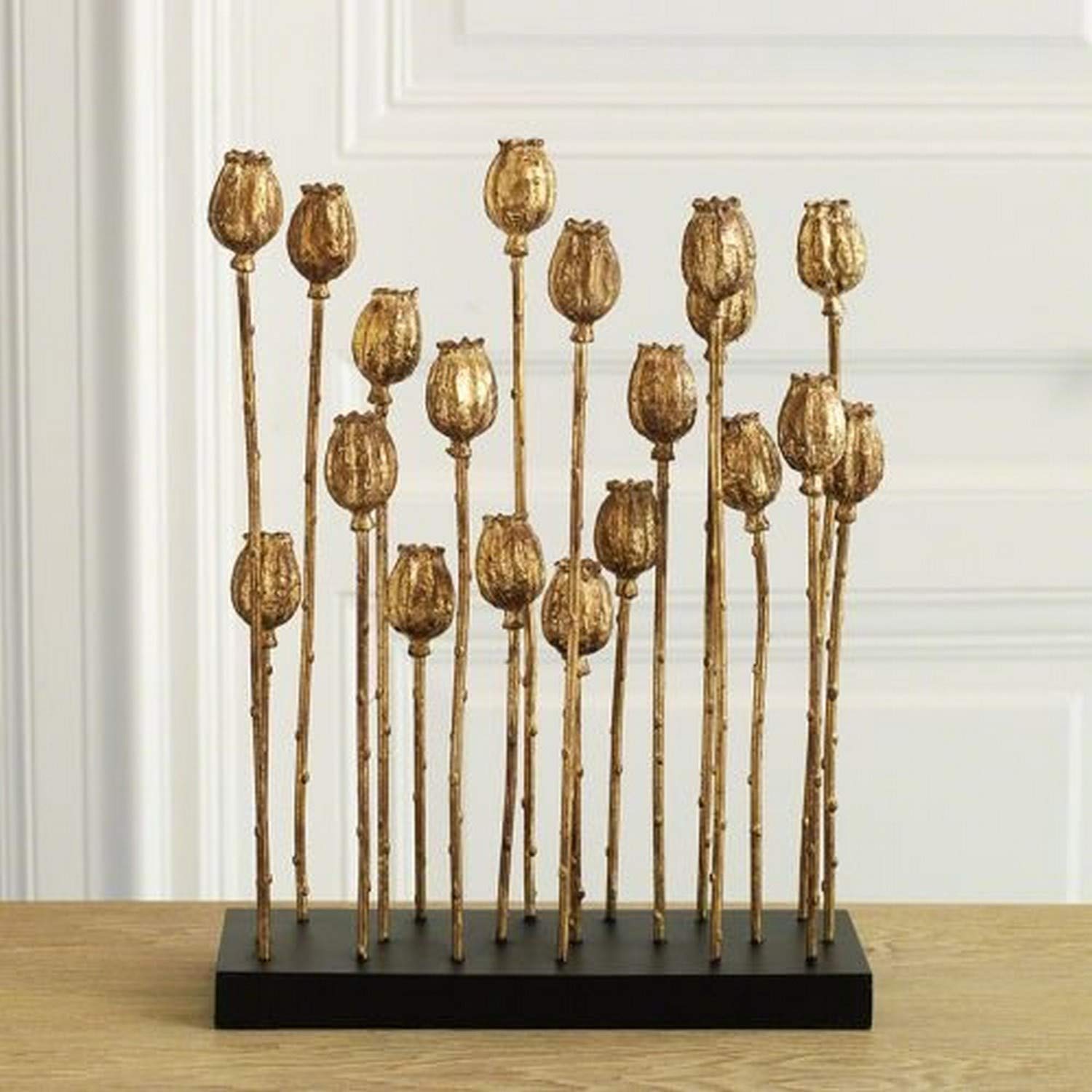 Global Views Poppy Pod Sculpture in Multi-Gold - Elegant Home Decor Accent for Living Room, Bedroom & Office
