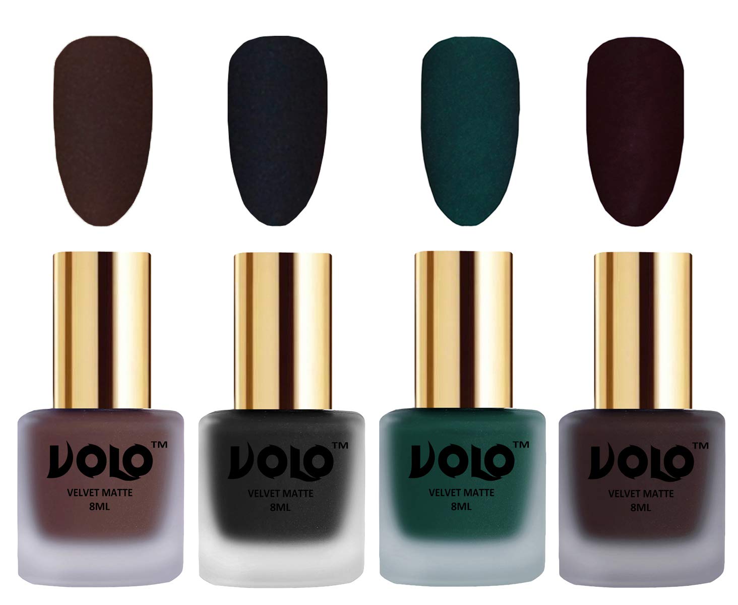 Volo Velvet Matte Nail Polish Set - 4 Colors for Party & Night Out