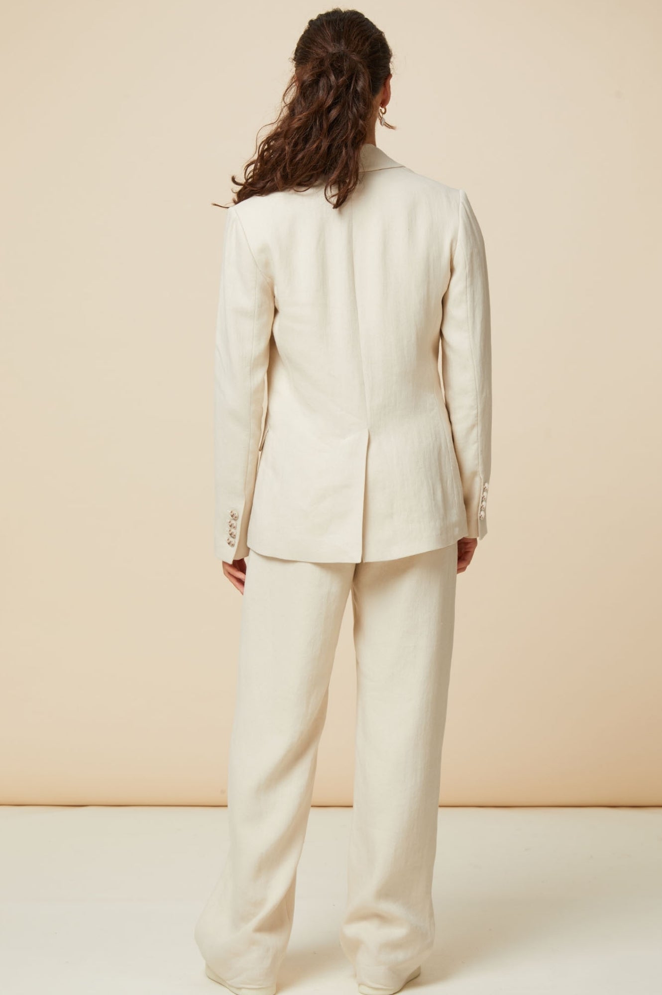 Premium Linen Blend Blazer for Women - Comfortable Oatmeal Color Lightweight Summer Jacket | Perfect for Office Wear, Business Meetings & Casual Outfits