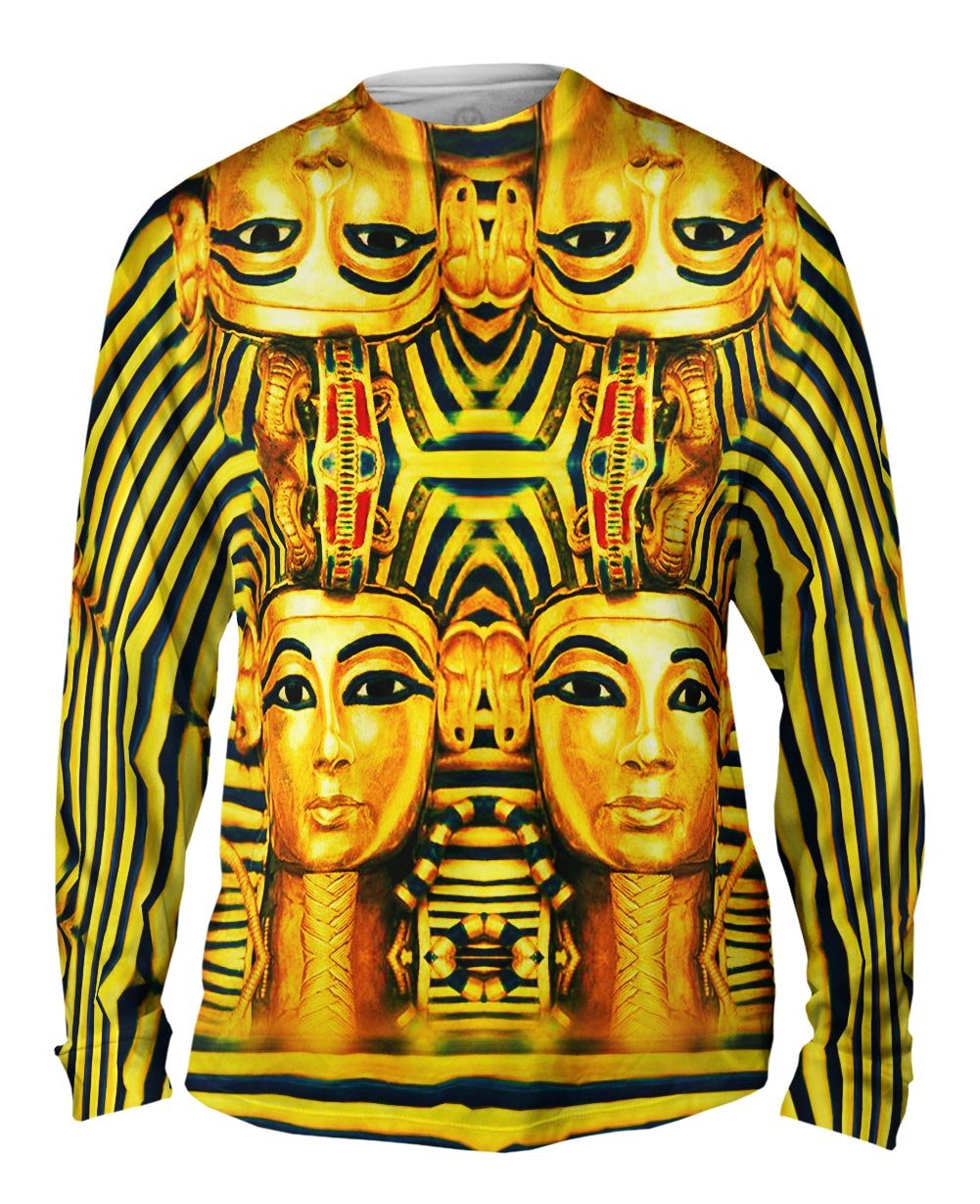 King Tut Reincarnation Black Long Sleeve T-Shirt for Men - Tagless Comfort - NewStyleUSA Collection 0140 | Perfect for Casual Wear, Street Fashion & Historical Theme Events