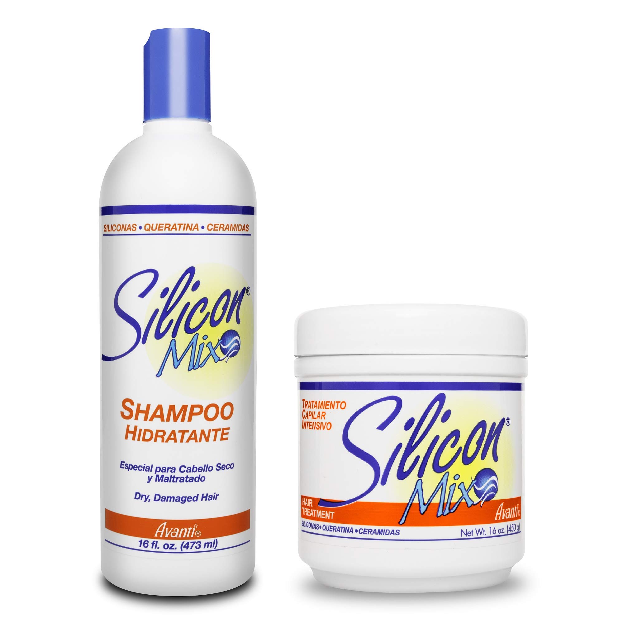 Silicon Mix Hair Treatment & Shampoo - 16 oz | Deep Conditioning for Damaged Hair | Salon-Quality Hydration & Repair for Dry, Frizzy Hair | Perfect for Home & Professional Use