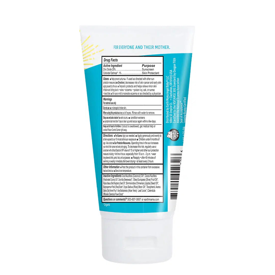 Earth Mama Organics Kids Uber Sensitive Mineral Sunscreen SPF 40 - Fragrance-Free, Hypoallergenic, Reef-Safe Sun Protection for Babies & Toddlers - Perfect for Beach, Pool & Outdoor Activities