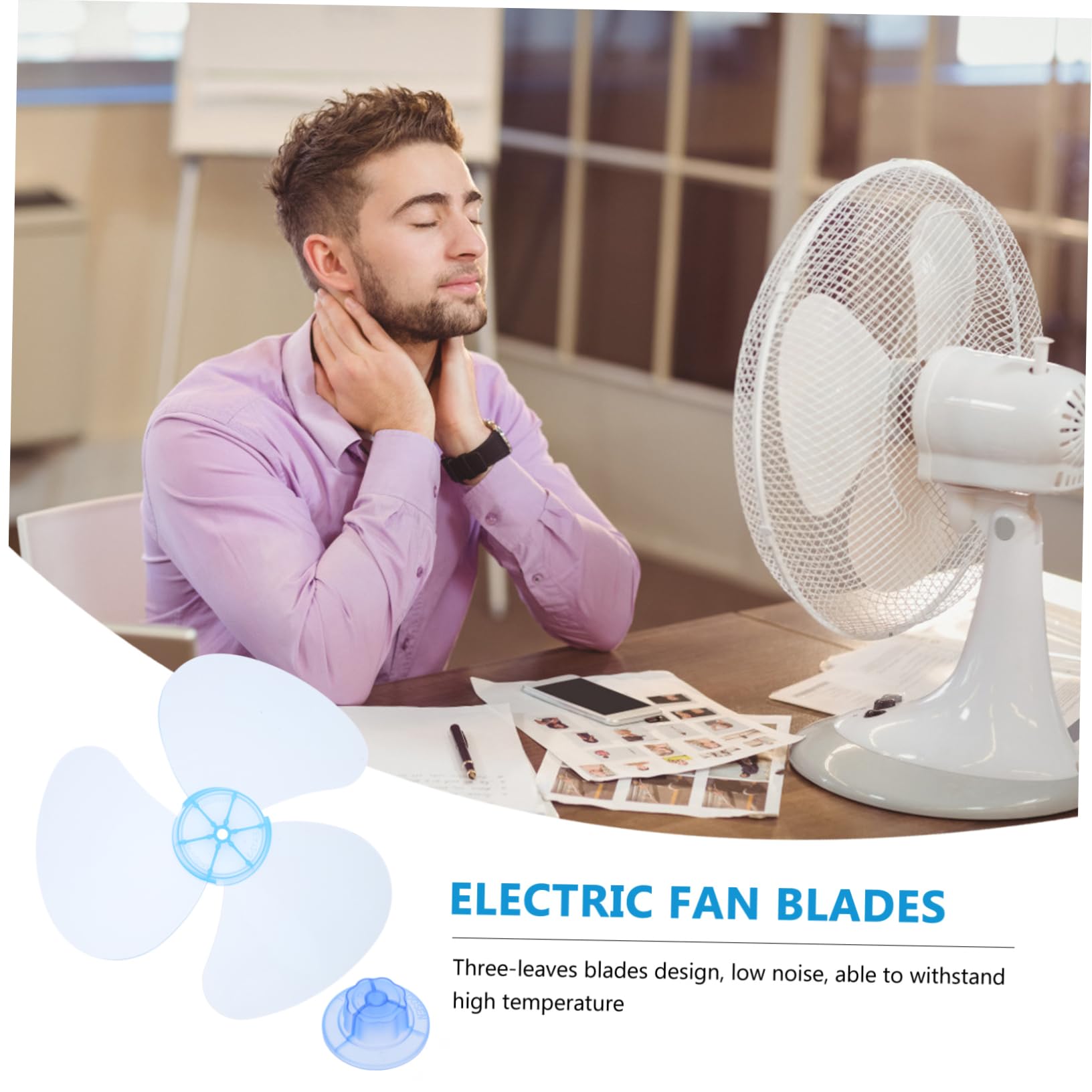 SOLUSTRE 12 Plastic Fan Blades Replacement - 3 Leaf Electric Fan Parts for Table Fan, Household Fan, Air Conditioner & Ceiling Fan - Durable PP Material for Home, Office & Outdoor Cooling