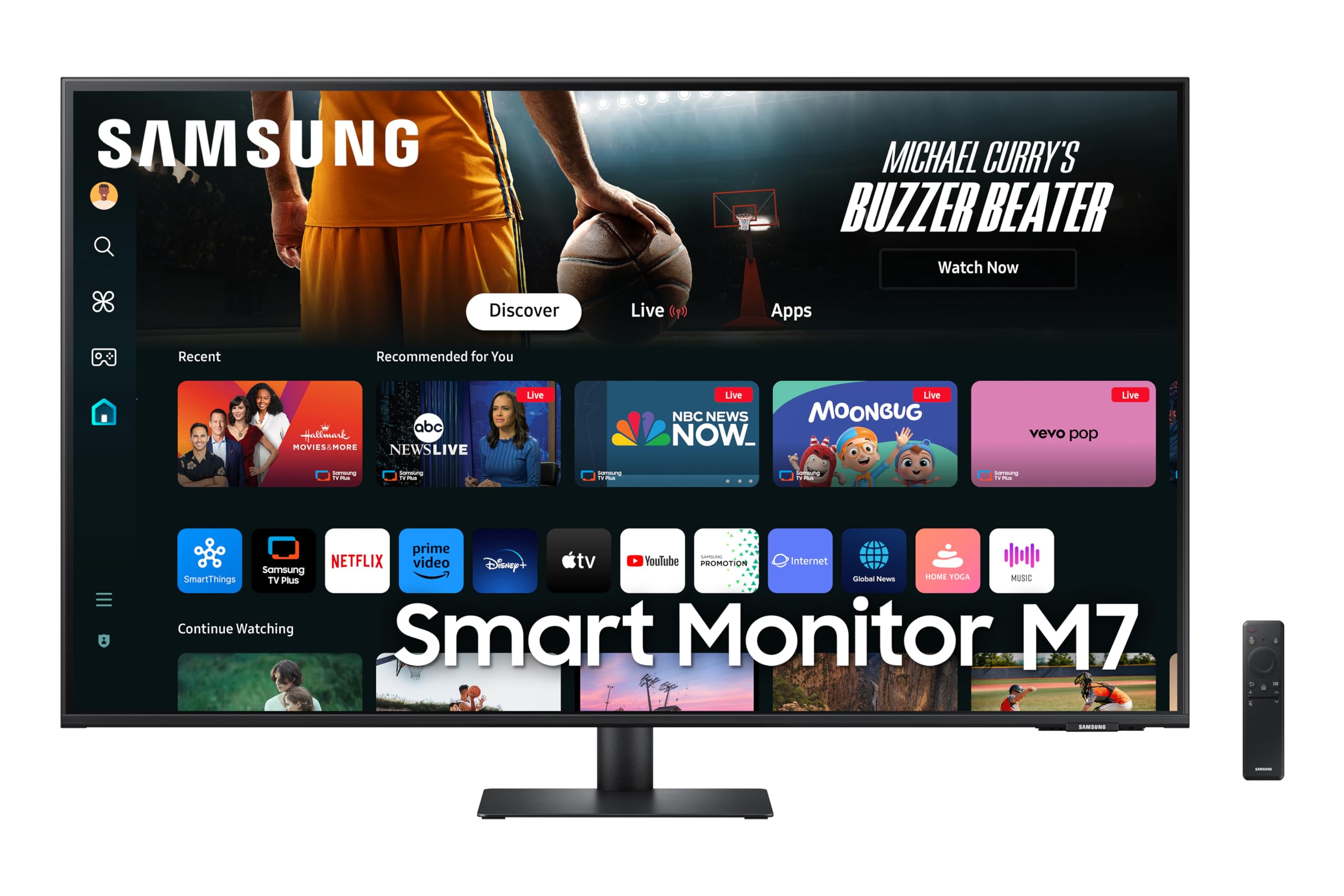 Samsung LS43DM702UUXXU 43-inch 4K Ultra HD Smart Monitor with HDR10, Built-in Speakers, 3840x2160 Resolution, USB-C, HDMI, WiFi, Bluetooth - Perfect for Home Office, Gaming, and TV Streaming