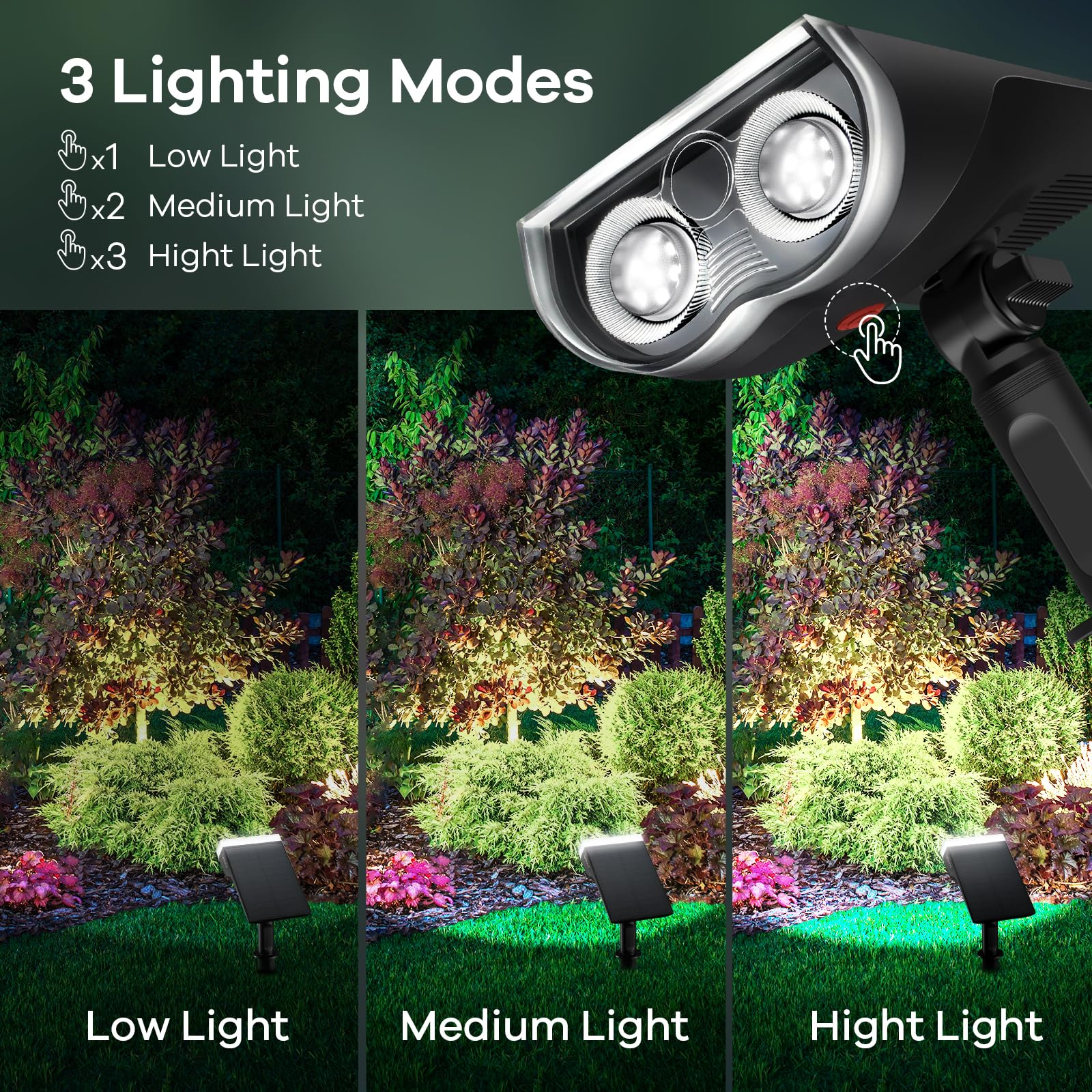 Linkind Solar Outdoor Lights - Waterproof IP67 2-in-1 Solar Spot Lights with 22 LEDs for Yard, Garden, Pathway & Landscape Lighting - 4 Pack Solar Powered Lights for Patio, Deck, Fence & Driveway Decoration
