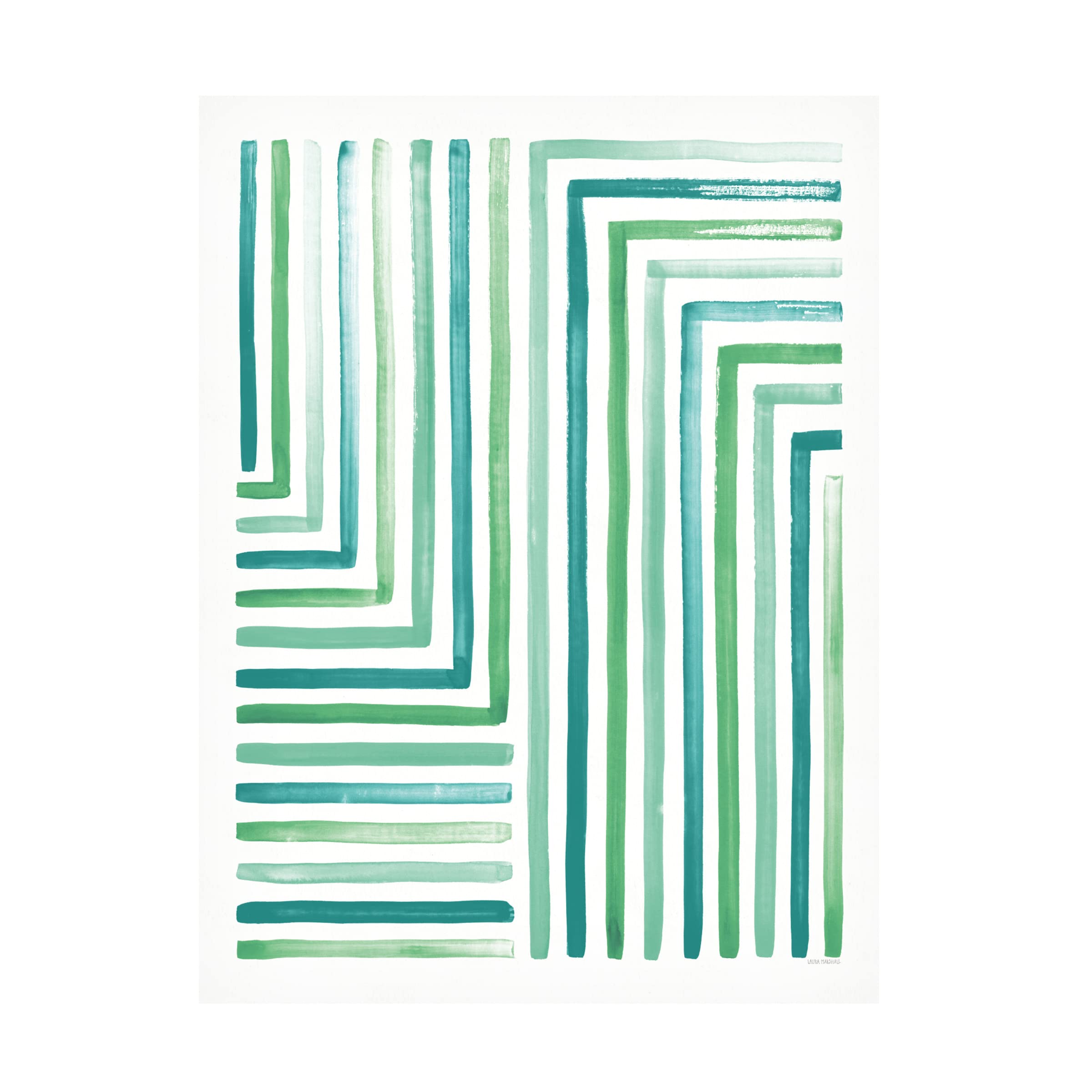 Laura Marshall 'Sea Glass Sunset III' Canvas Wall Art Print - 35x47 Inches, Coastal Beach Decor for Living Room, Bedroom & Office