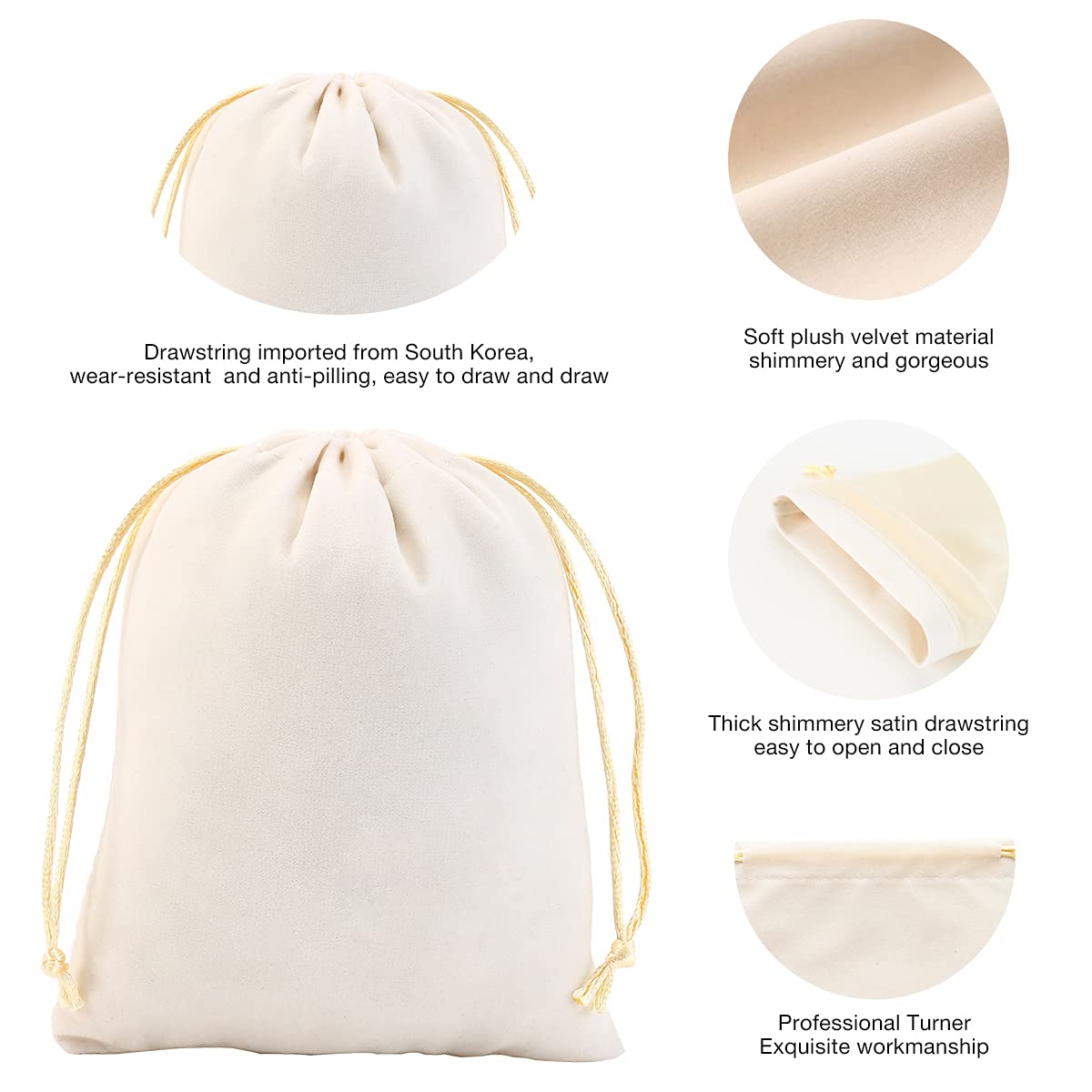 50Pcs Velvet Jewelry Drawstring Bags - 4.0x4.8 Inch Luxury Gift Pouches for Wedding Favors, Party Favors, Christmas Candy & Jewelry Storage - Perfect for Bridesmaid Gifts, Holiday Treats & Small Item Organization