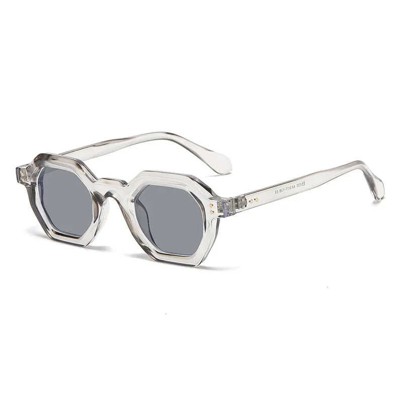 CCspace Unisex Full Rim Polygon Plastic Eyeglasses 56891 - Trendy Geometric Frame for Men & Women - Perfect for Work, Reading & Fashion Accessories