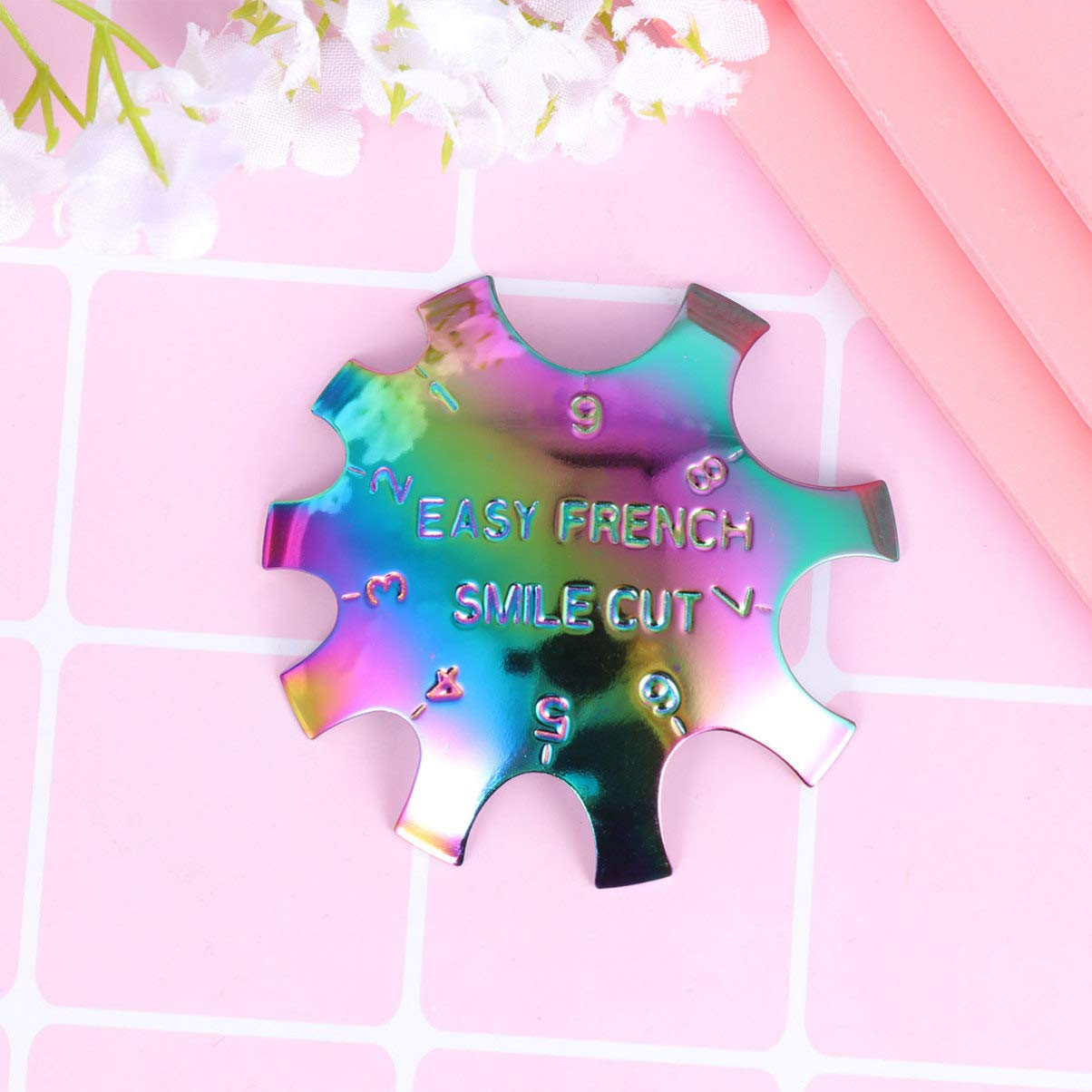 French Tip Nails Smile Line Tool - Rainbow Stainless Steel Nail Magnet for DIY Manicure | Easy French Smile Line Design for Professional & Home Nail Art | Perfect for Salons, Bridal Nails & Special Occasions
